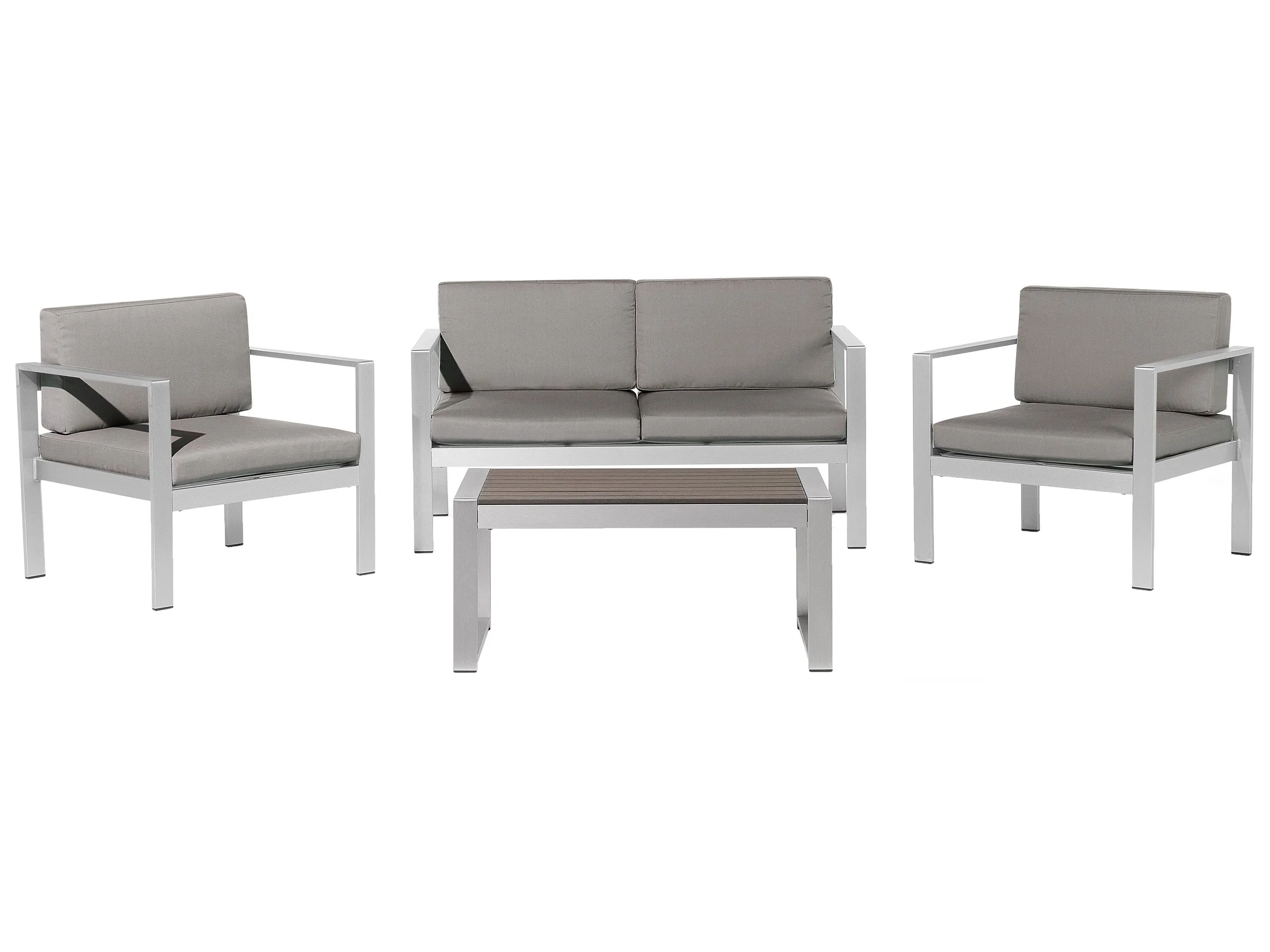 Conjunto de jardín con mesa 4 plazas SALERNO Metal Gris oscuro