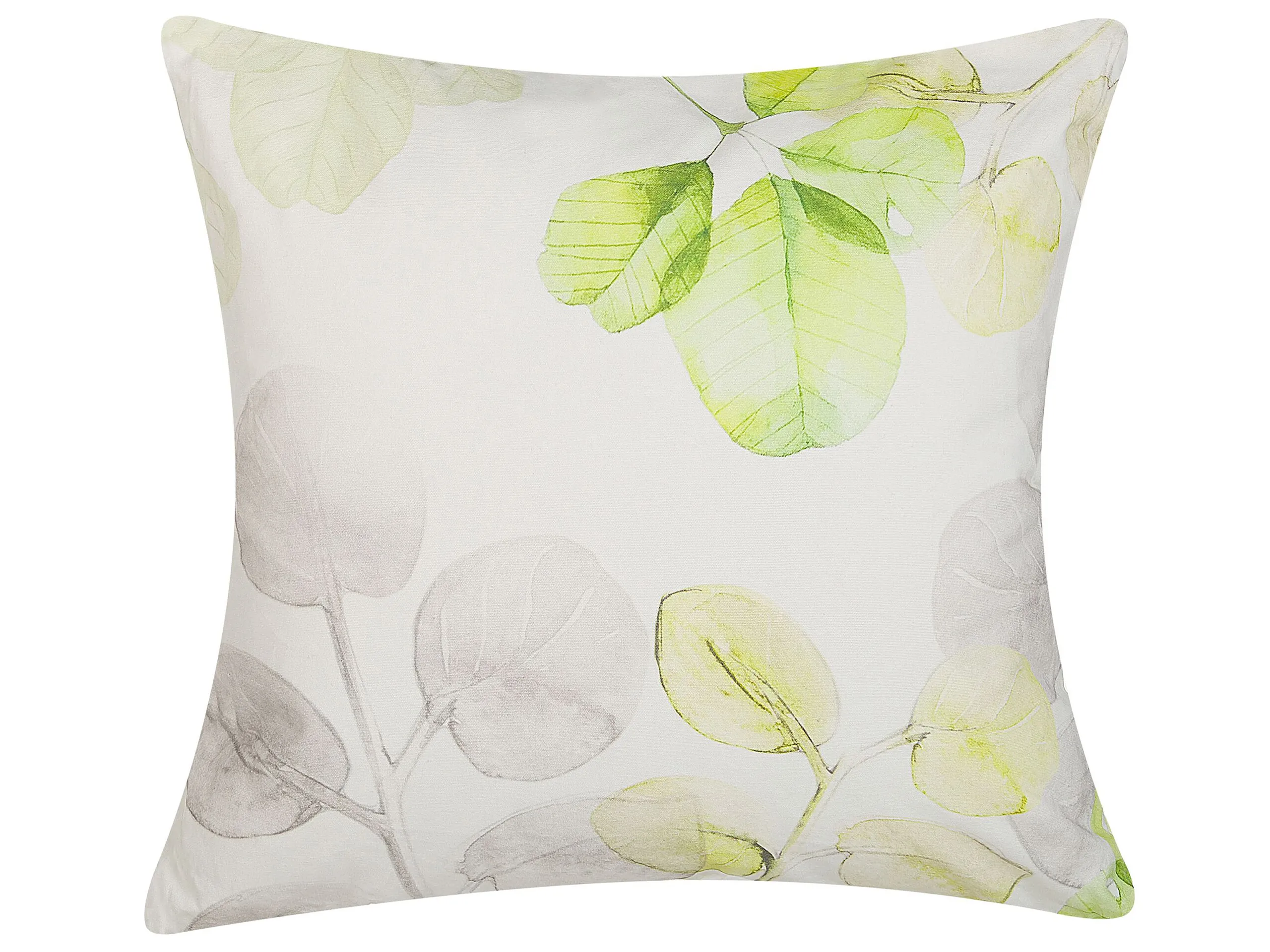 Throw Cushion PEPEROMIA Cotton 45 x 45 cm White Plant Pattern