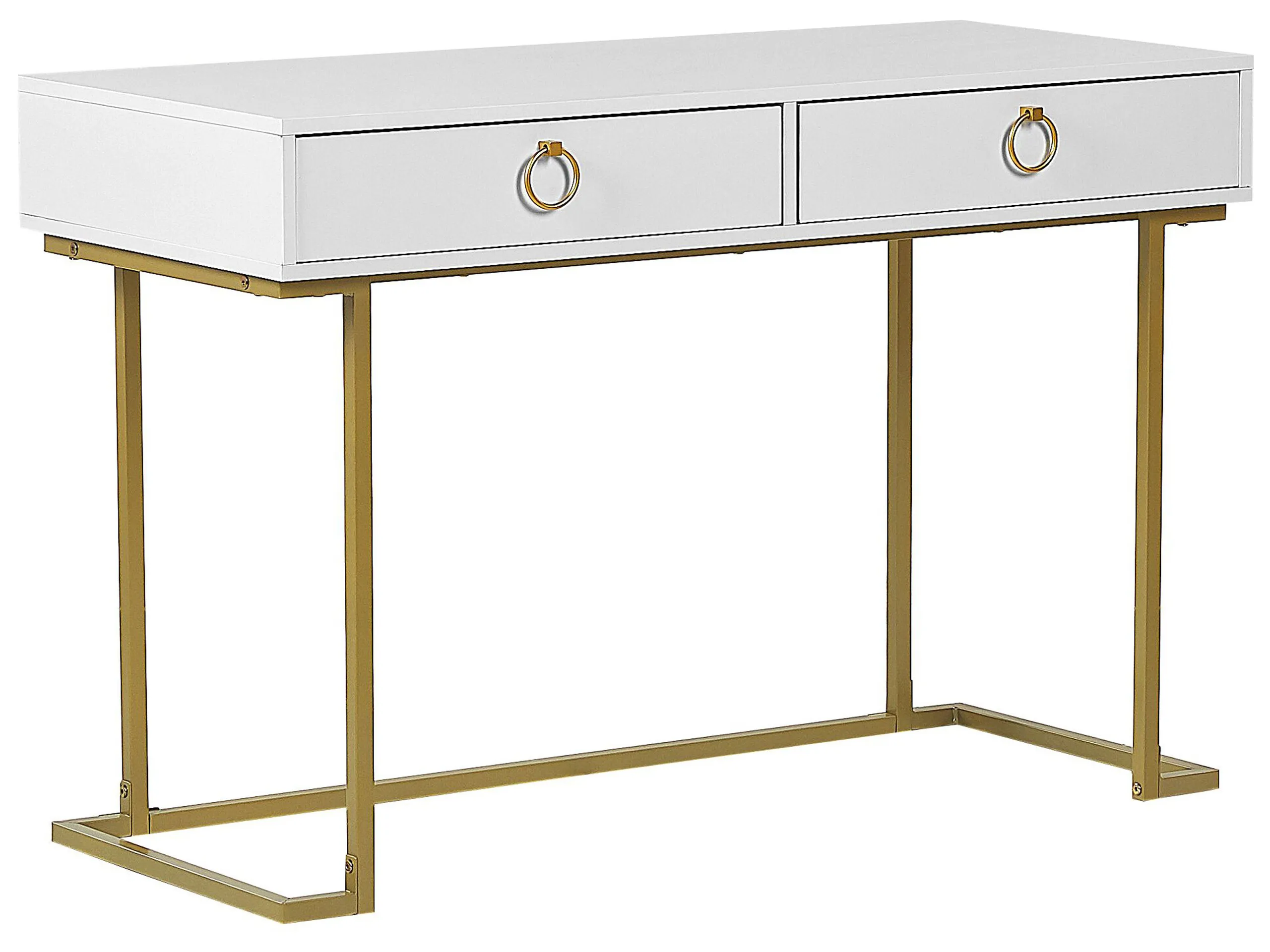 Consola WESTPORT Blanco/Dorado 115 cm 50 cm con cajones