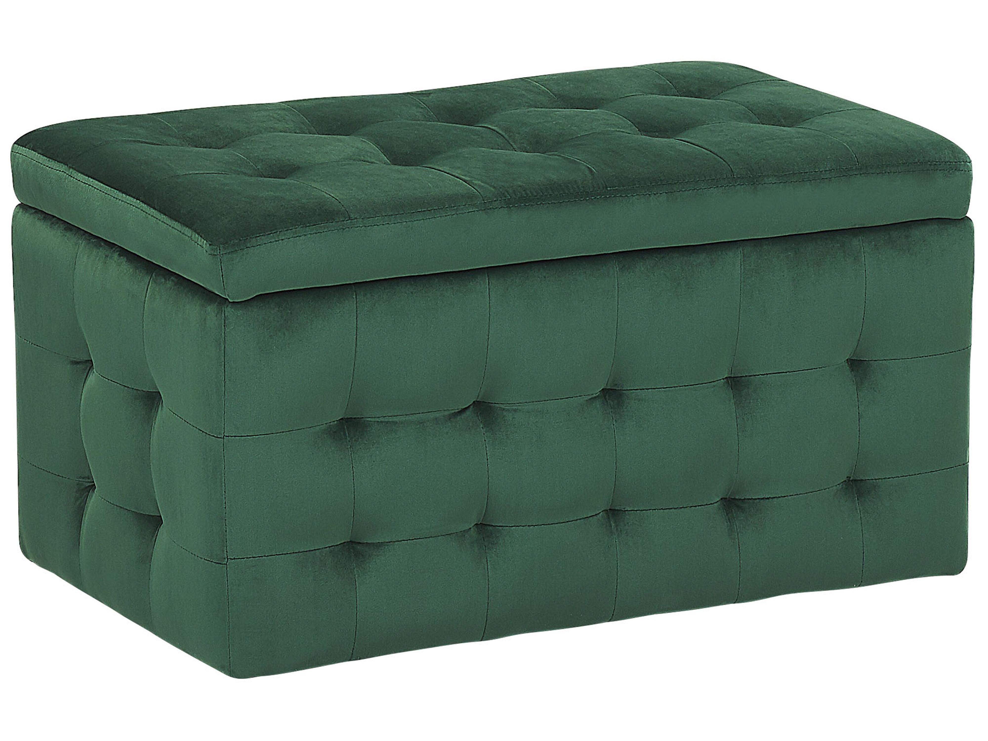 Otomana con almacenaje MICHIGAN Terciopelo Verde oscuro