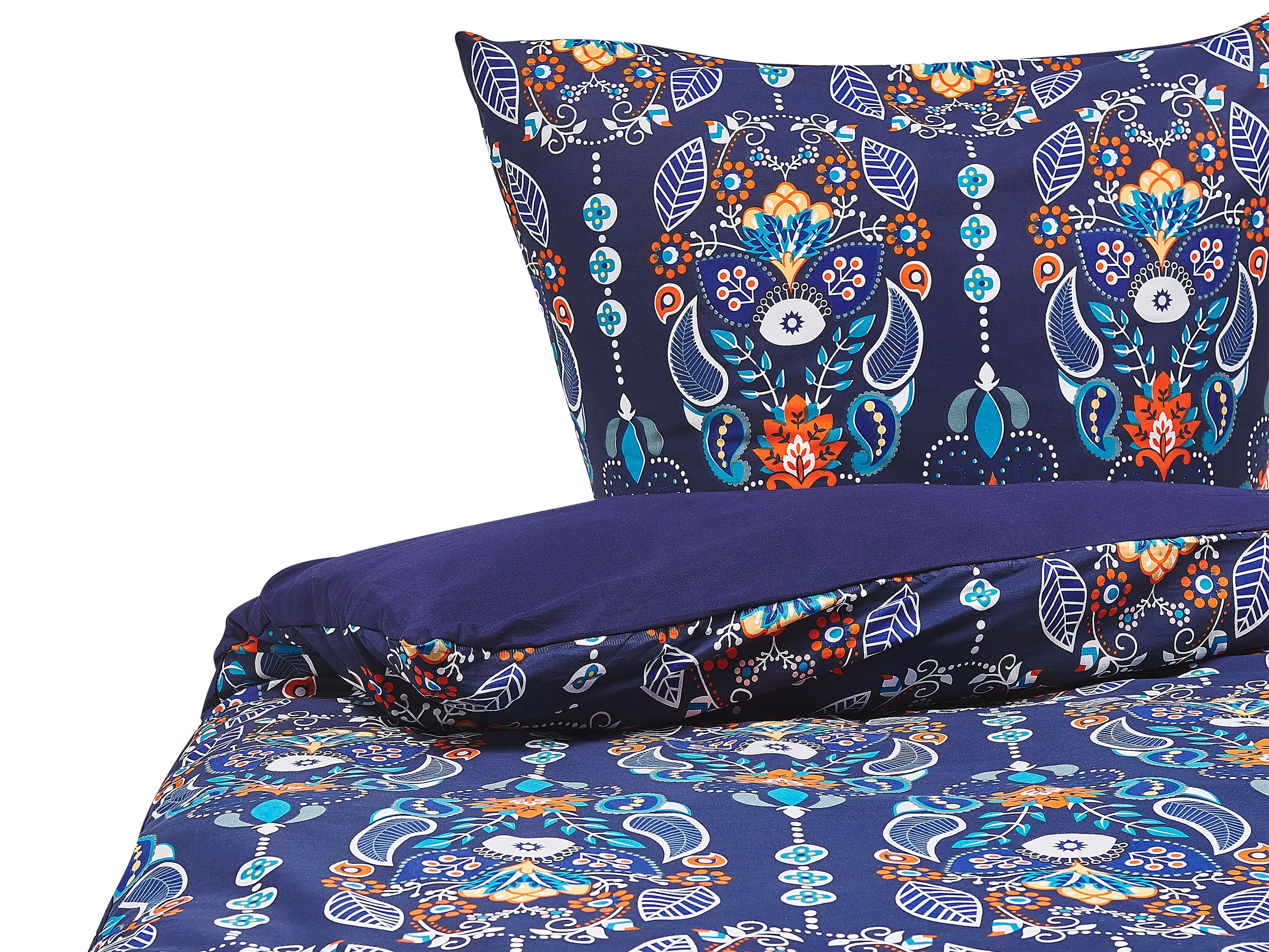 Duvet Cover Set MADRONA Sateen Cotton 155 x 220 cm Dark Blue