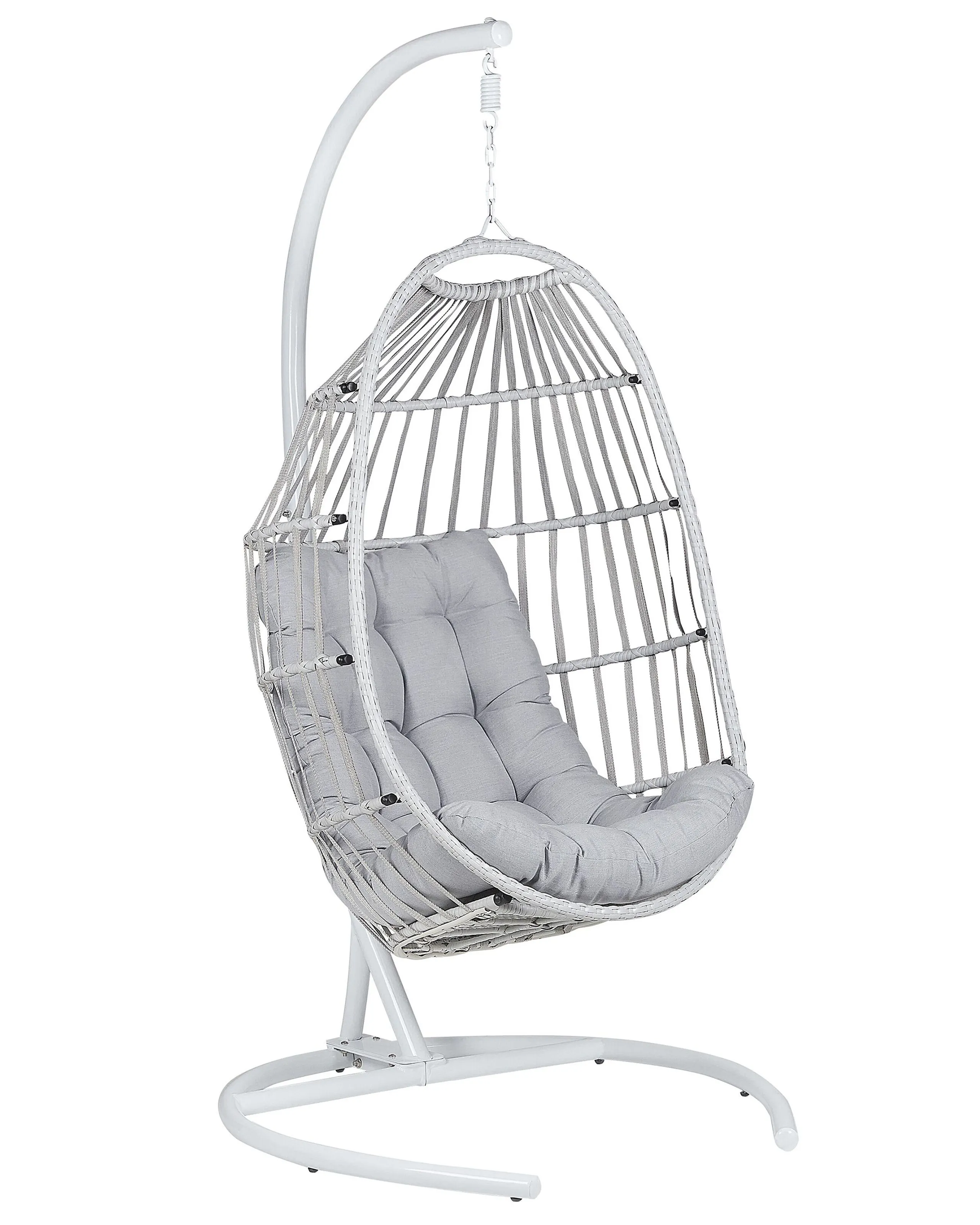 Hanging Chair with Stand SESIA PE Rattan Light Grey