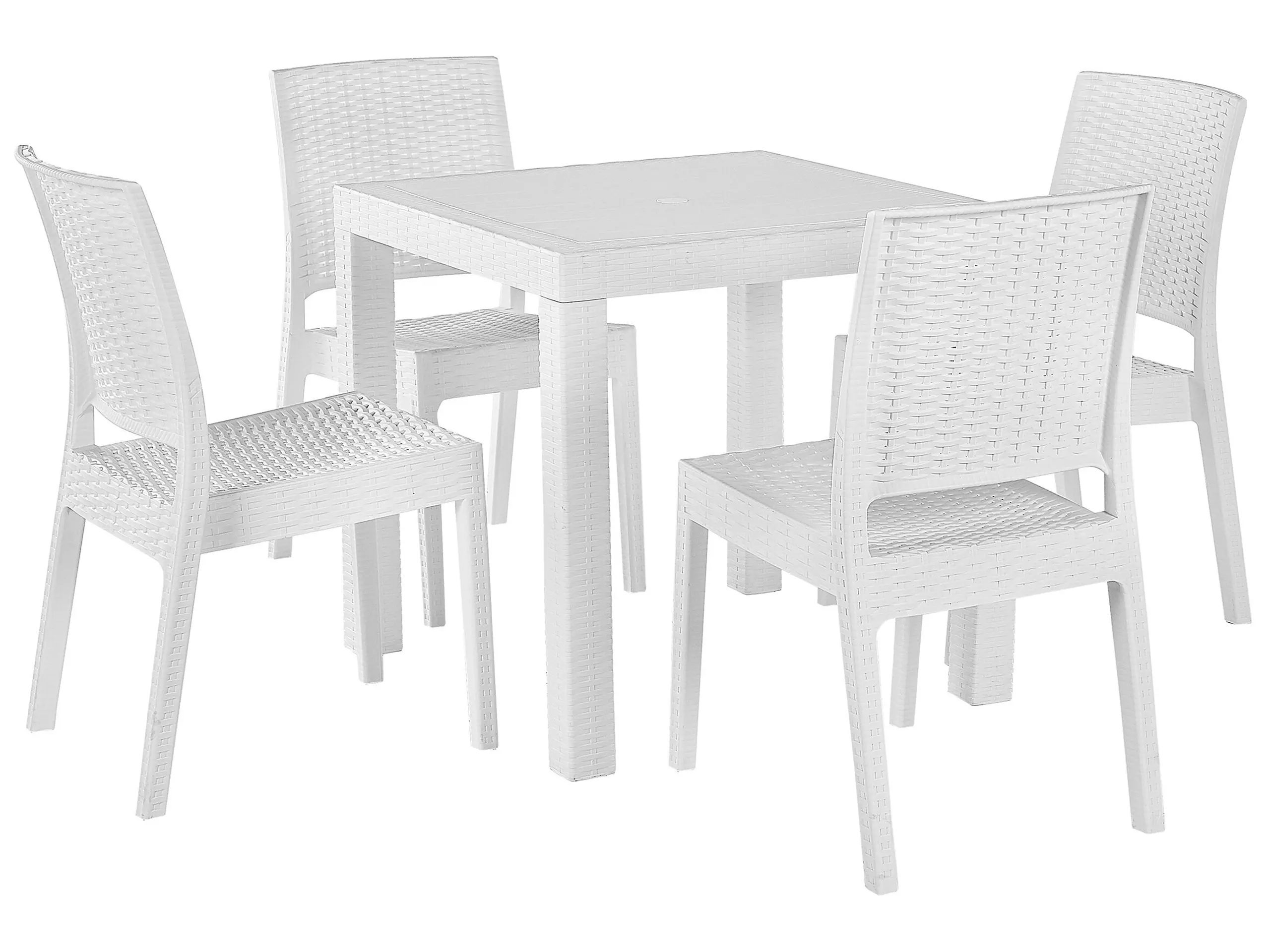Conjunto de comedor exterior 4 plazas FOSSANO Blanco