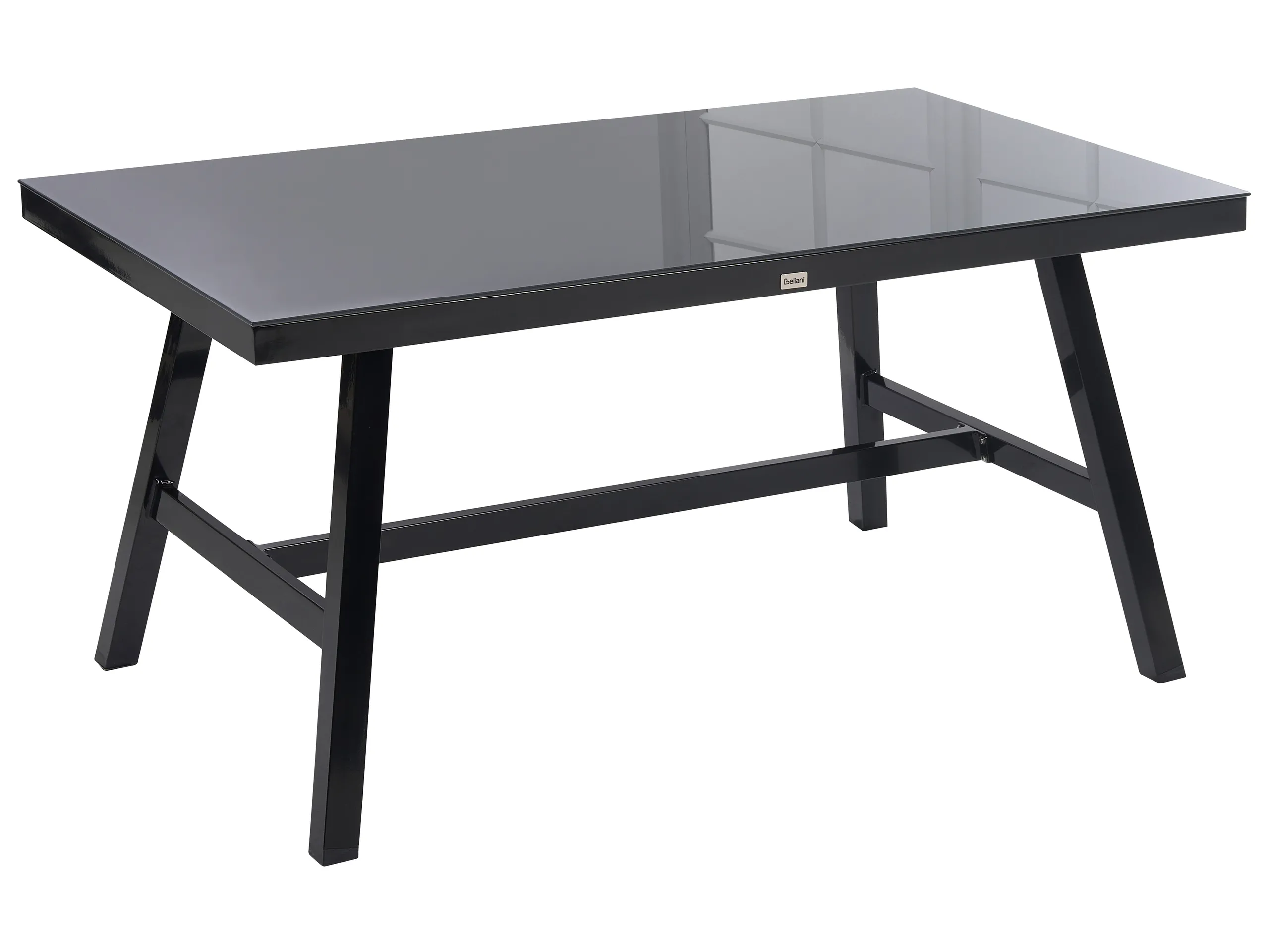 Garden Dining Table CANETTO 150 cm 90 cm Glass Black