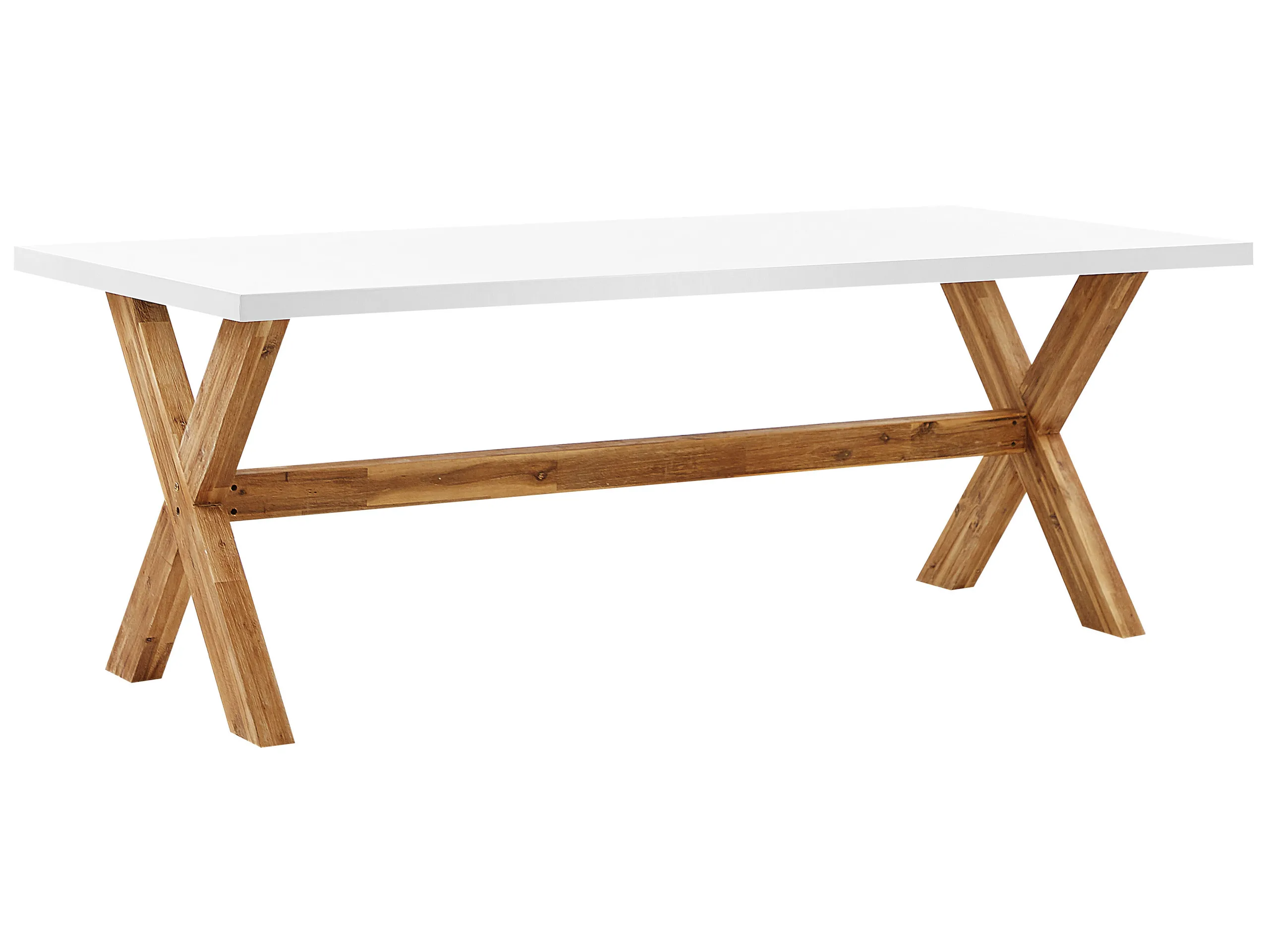 Mesa de jardín OLBIA 200 cm 100 cm Cemento Blanco
