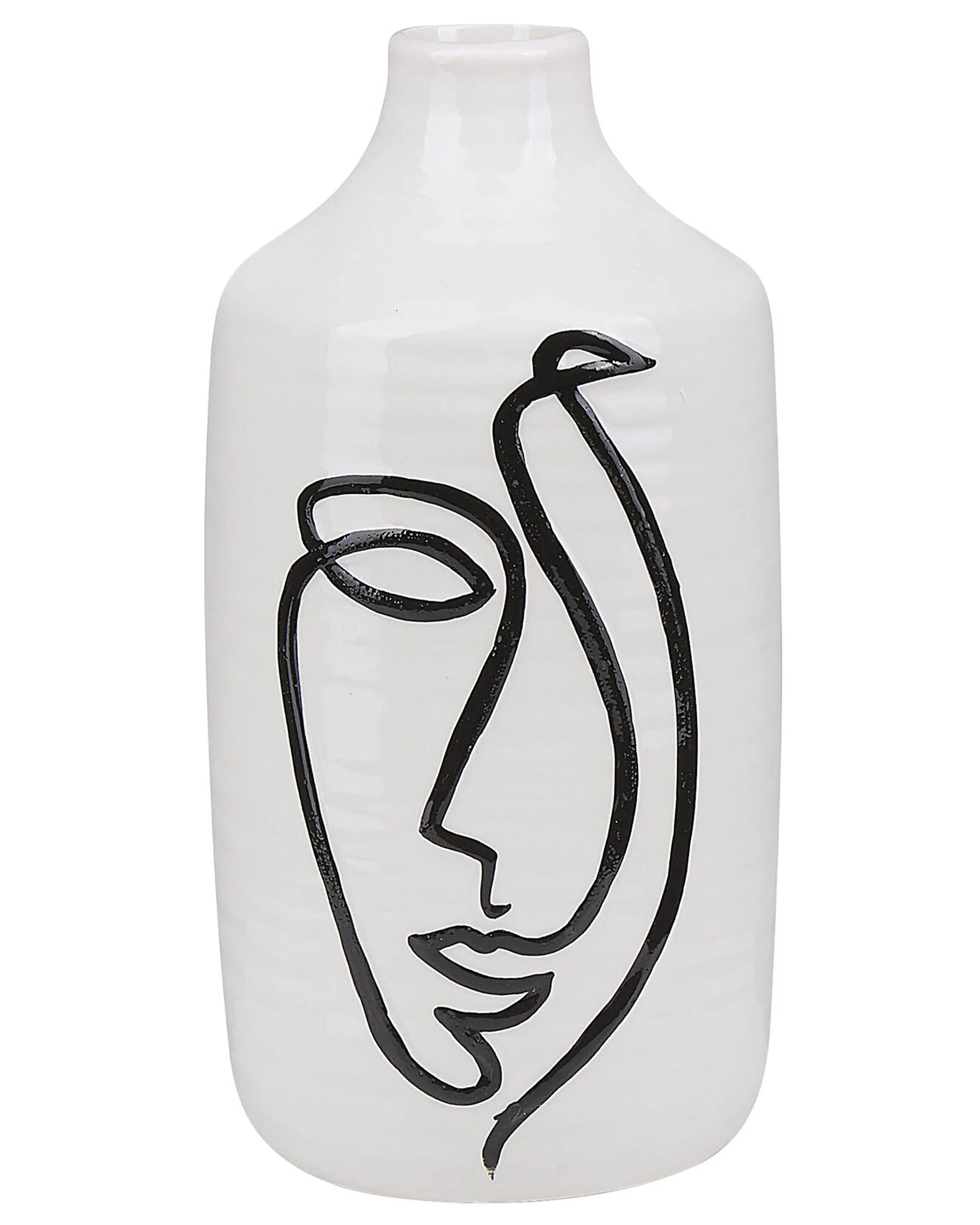 Jarrón para flores AENUS Gres 22 cm Blanco