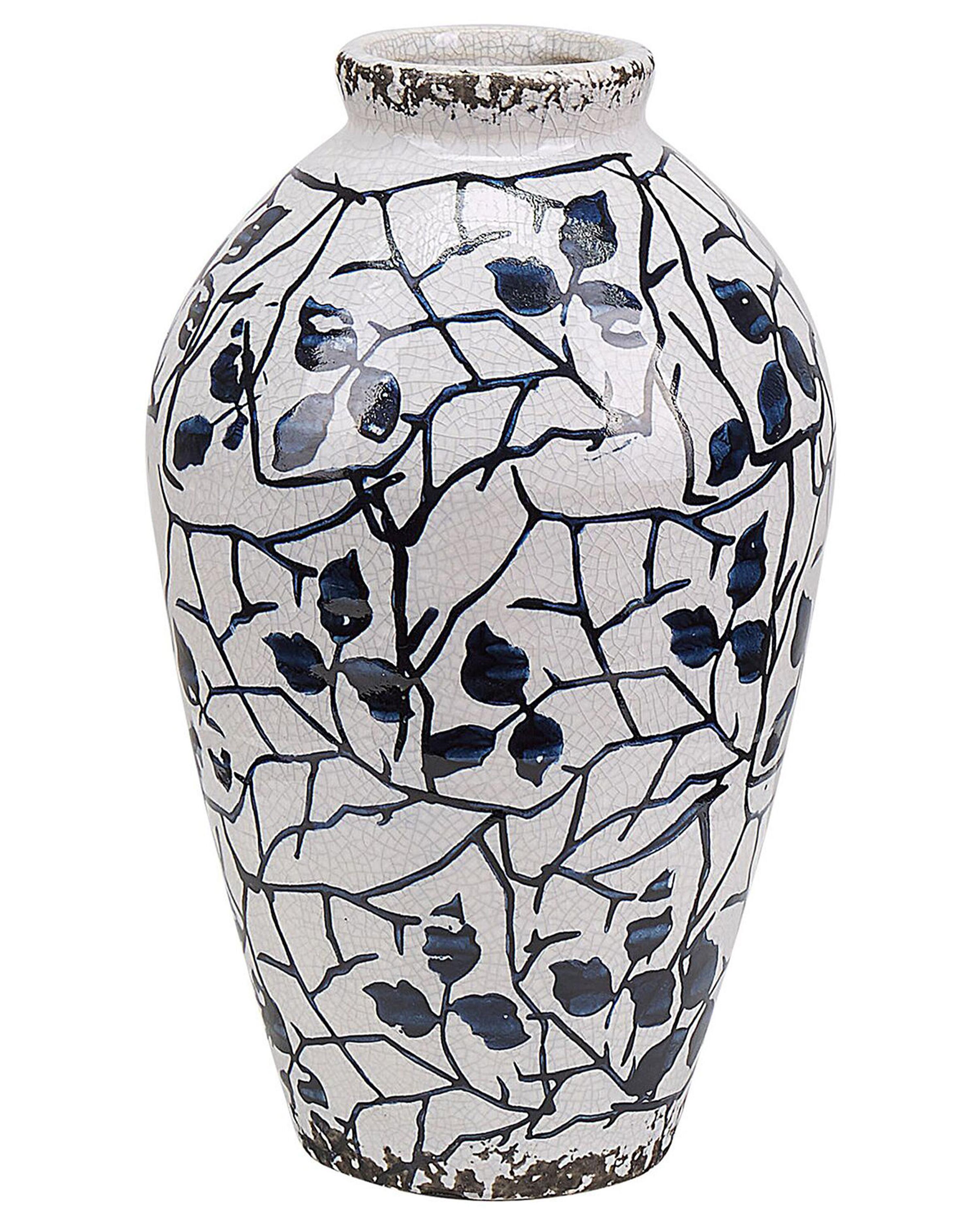 Jarrón para flores MALLIA Gres 22 cm Blanco