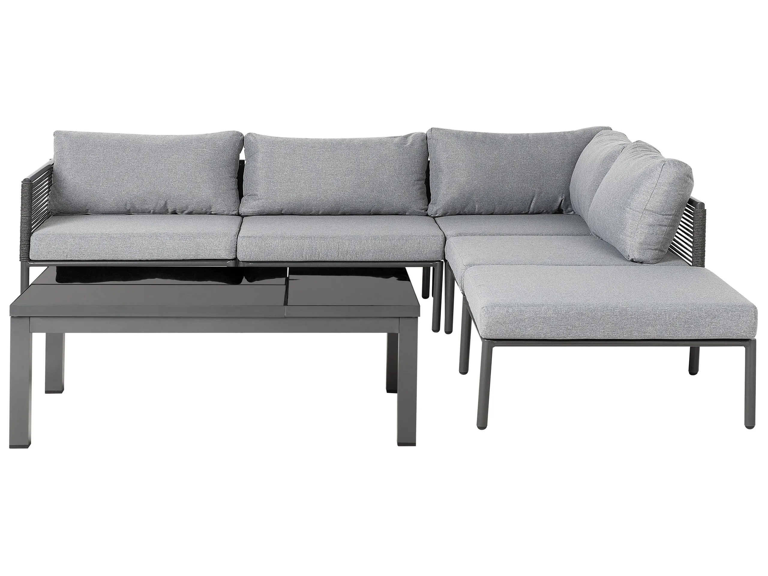 Conjunto esquinero de jardín 6 plazas FORANO Metal Gris