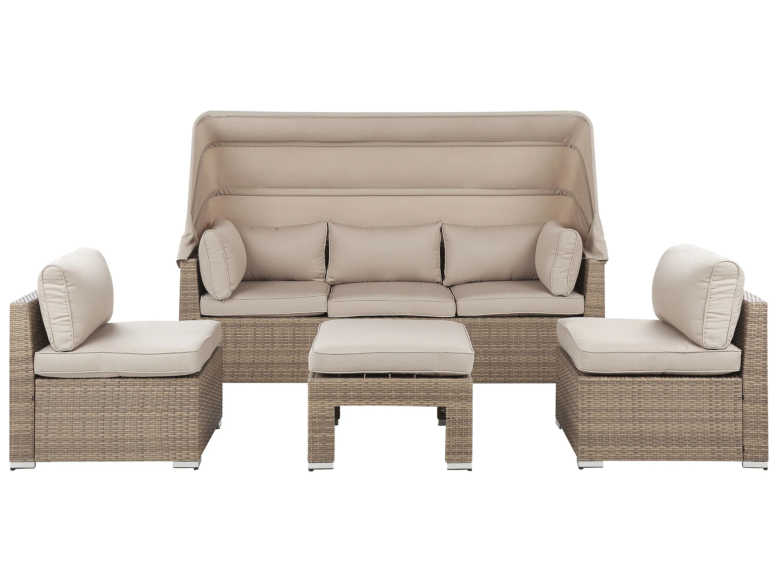 Conjunto de jardín con mesa 5 plazas COCCOLIA modular Ratán sintético Beige