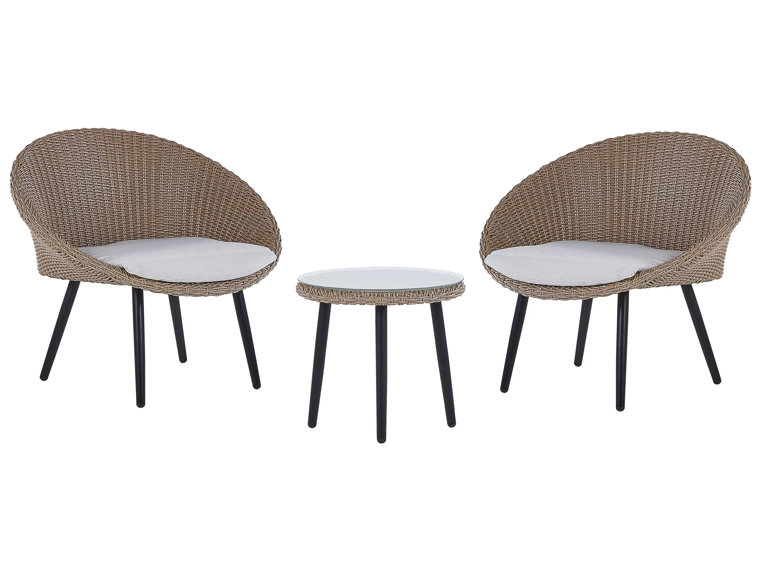 Conjunto de balcón con cojines ORTIGIA Ratán sintético Beige claro Beige