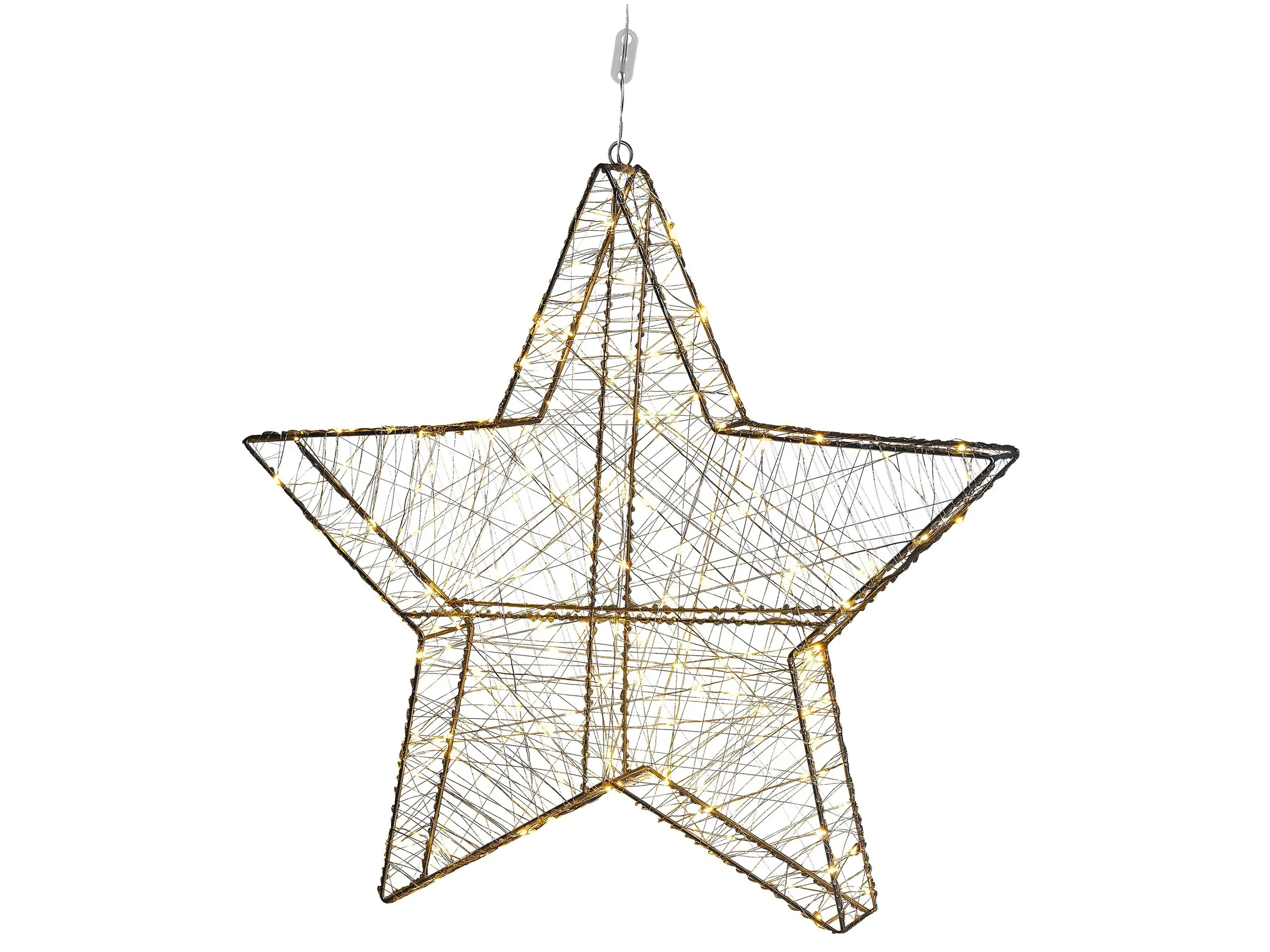 Decoración colgante de exterior LED KURULA Estrella 58 cm Plateado