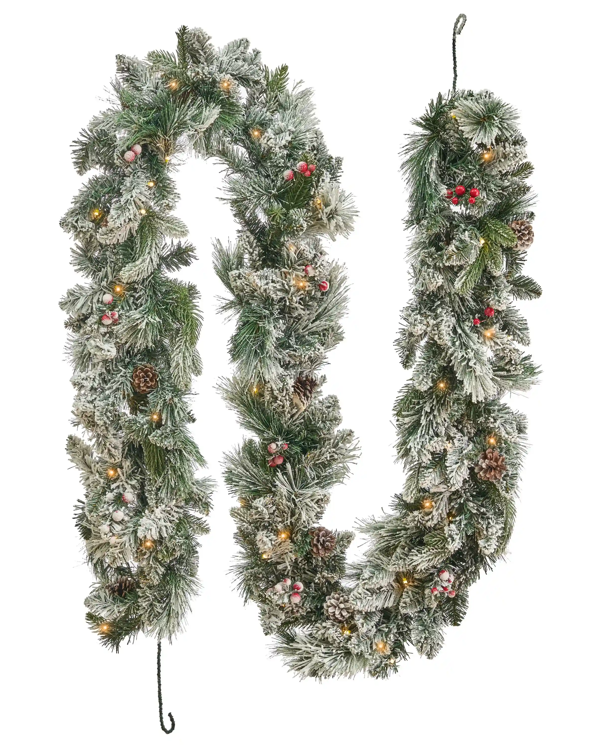 Guirnalda de Navidad nevada LED WHITEHORN 270 cm Blanco
