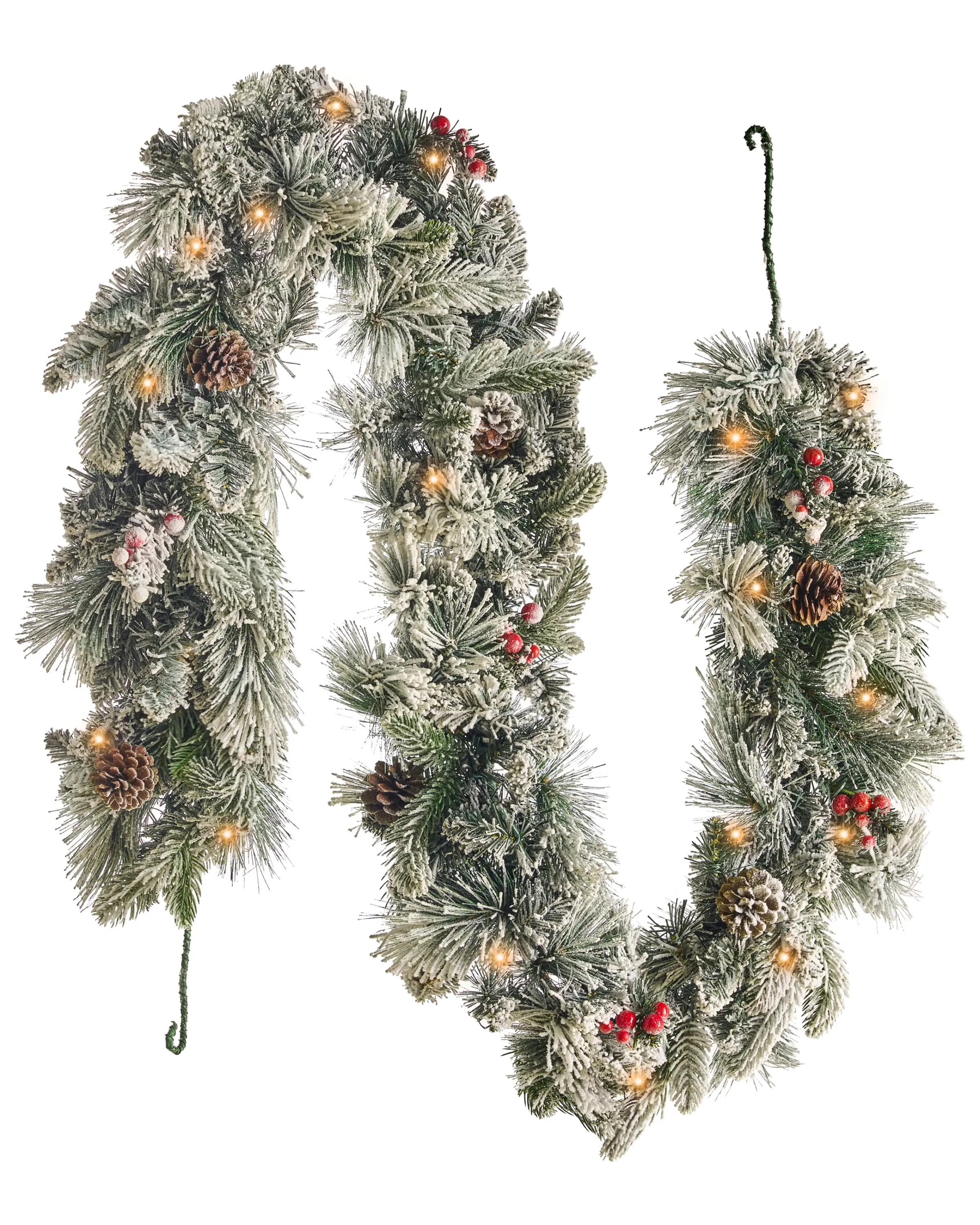 Guirnalda de Navidad nevada LED WHITEHORN 180 cm Blanco