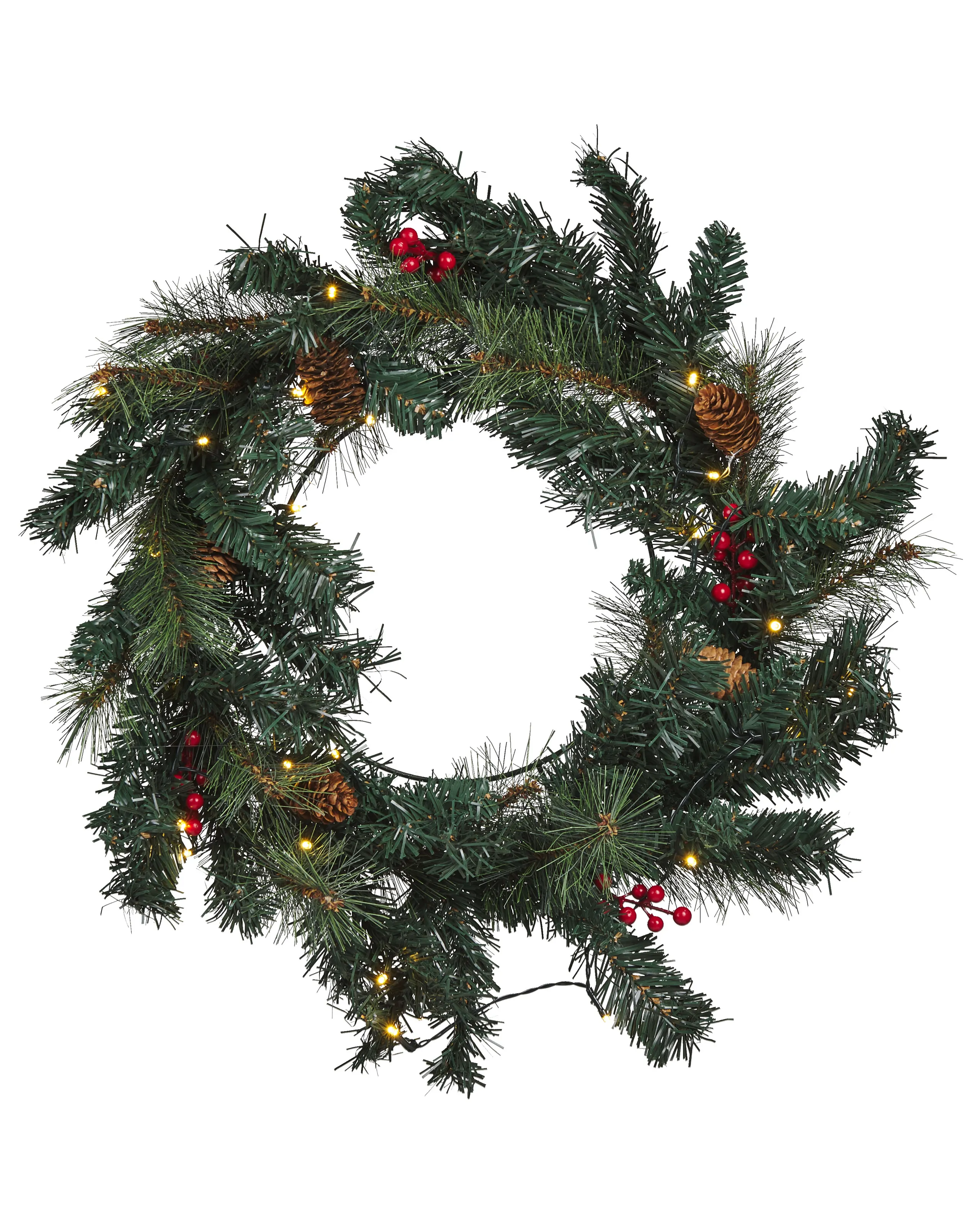 Corona de Navidad LED TENALA Verde 60 cm