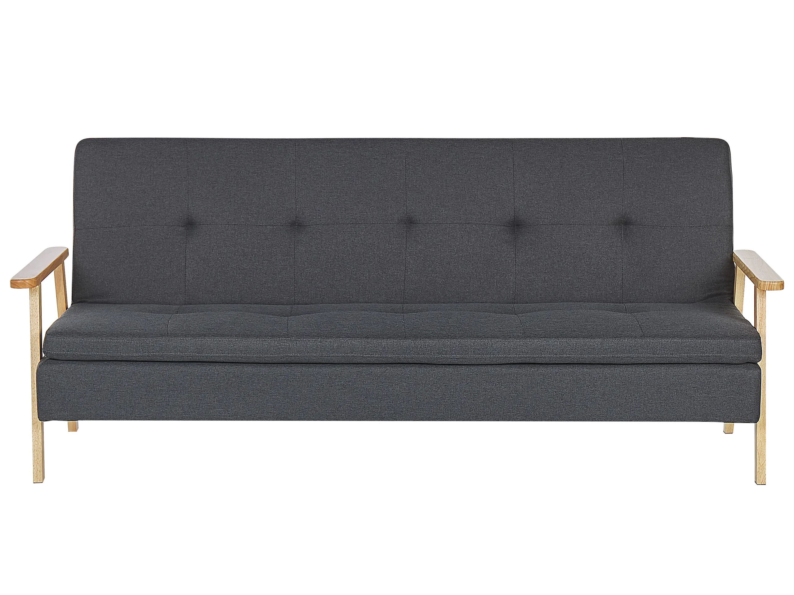 Sofa Bed 3 Seater TJORN Fabric Dark Grey