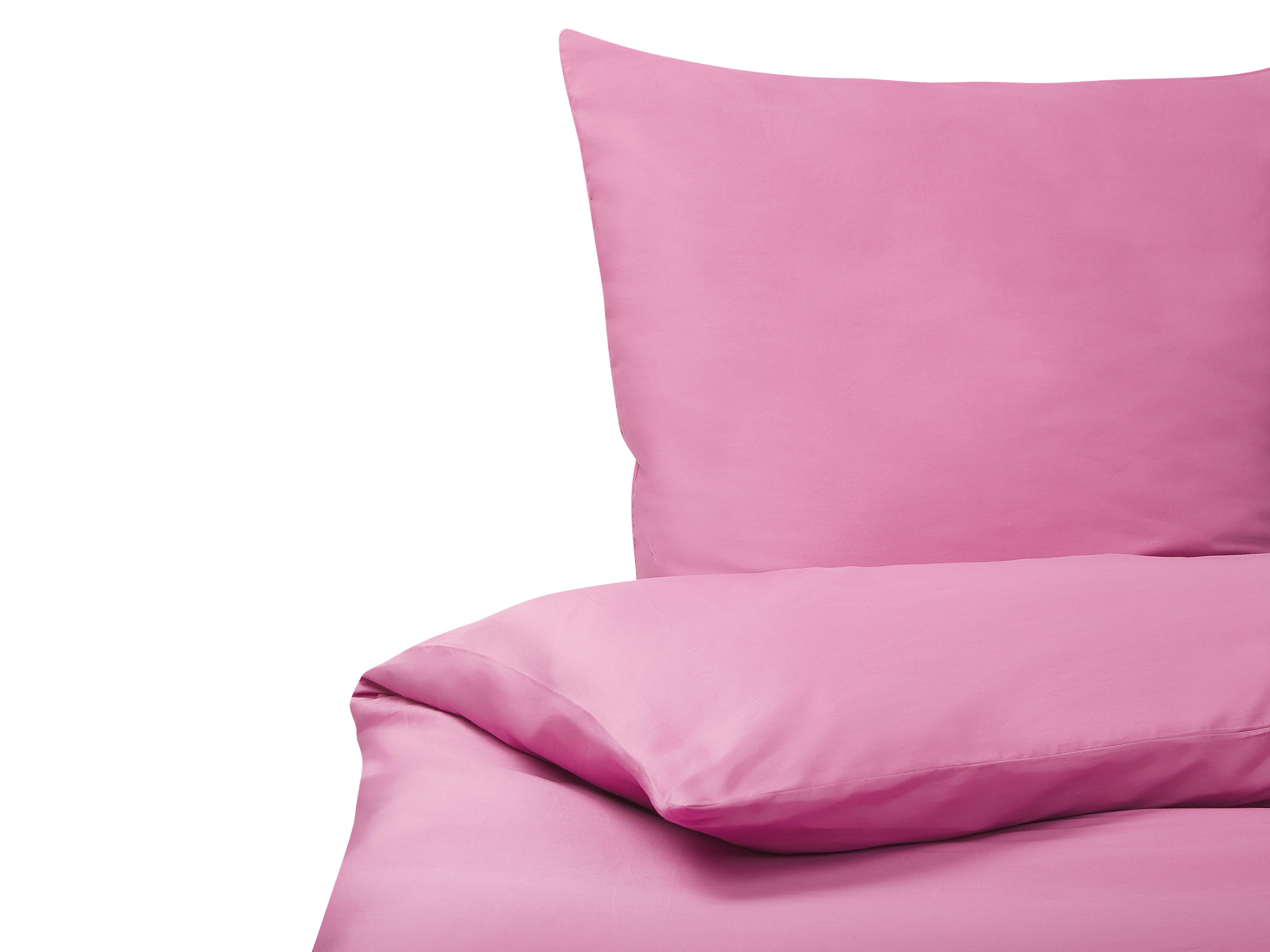 Duvet Cover Set HARMONRIDGE Sateen Cotton 220 x 240 cm Pink