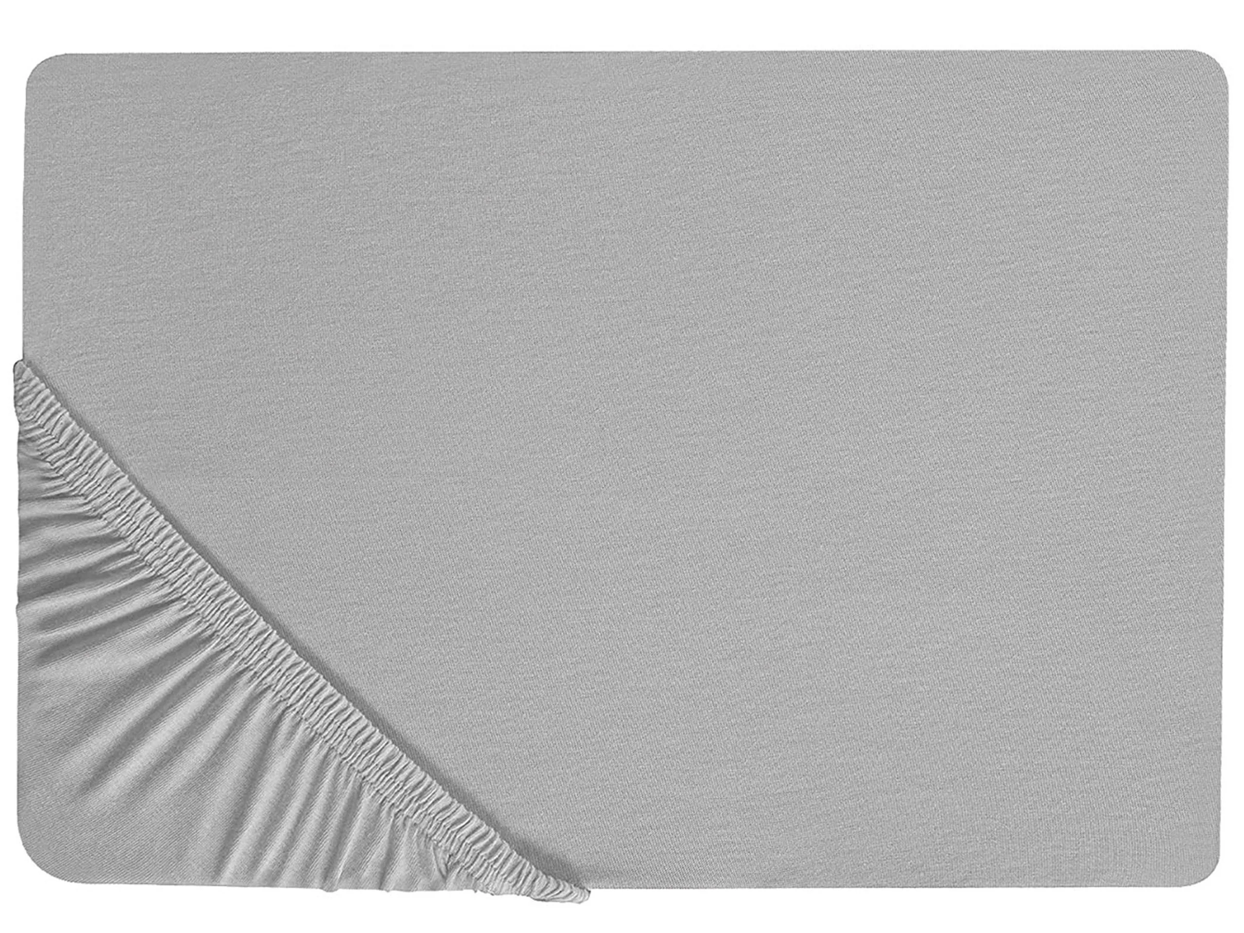 Fitted Sheet HOFUF Cotton 140 x 200 cm Light Grey