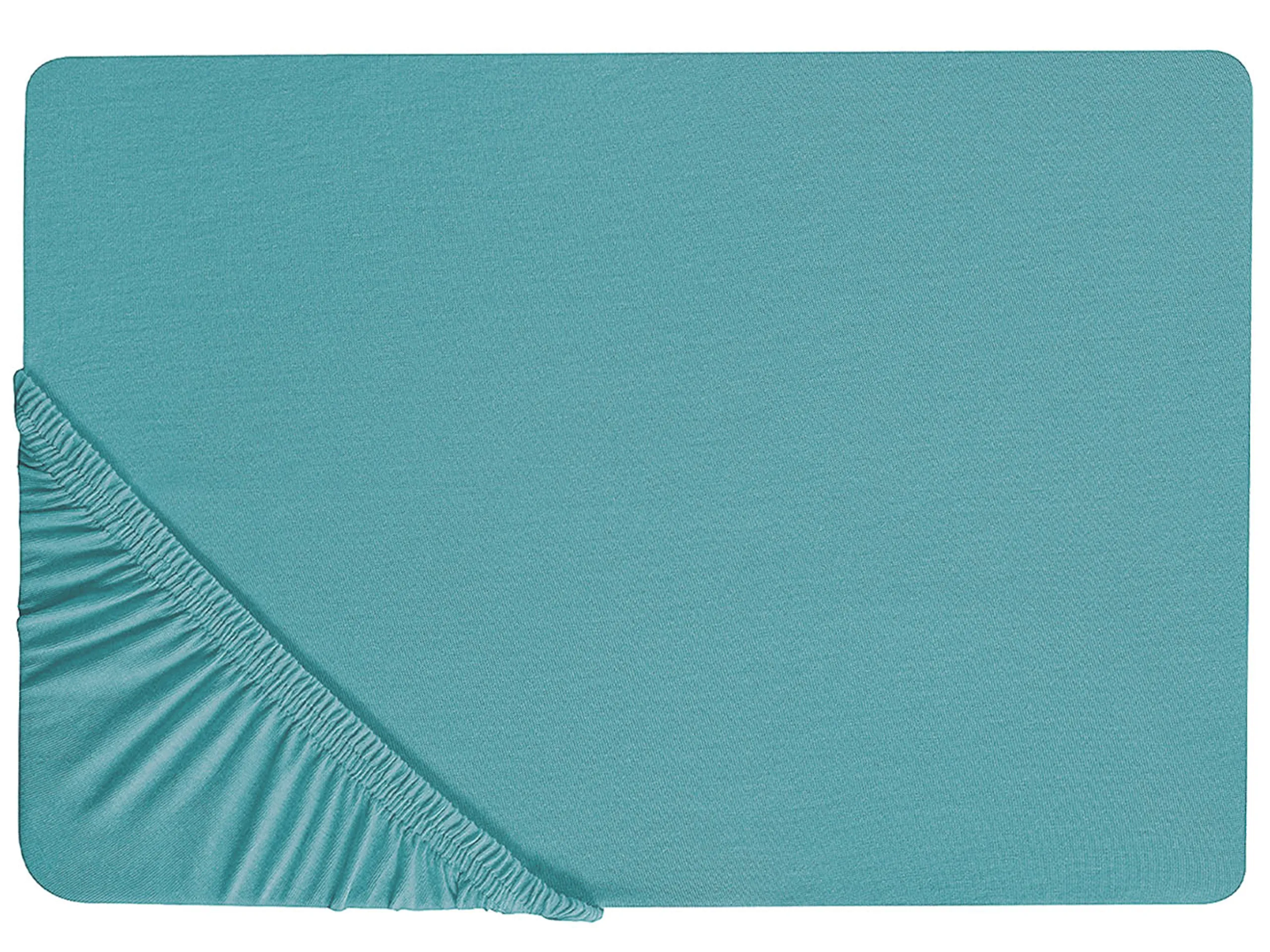 Fitted Sheet HOFUF Cotton 90 x 200 cm Turquoise