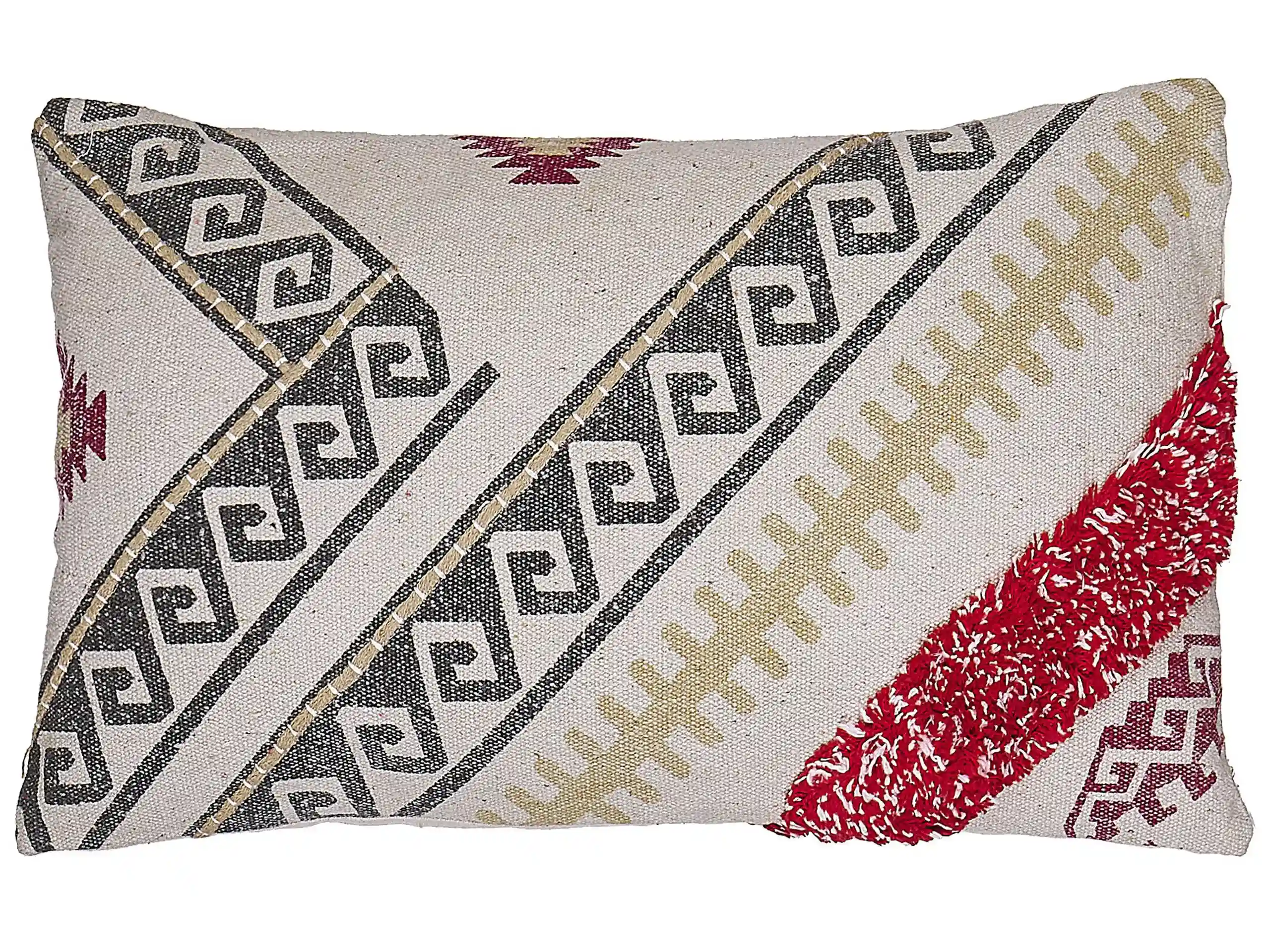 Throw Cushion BETULA Cotton 30 x 50 cm Beige Geometric Pattern