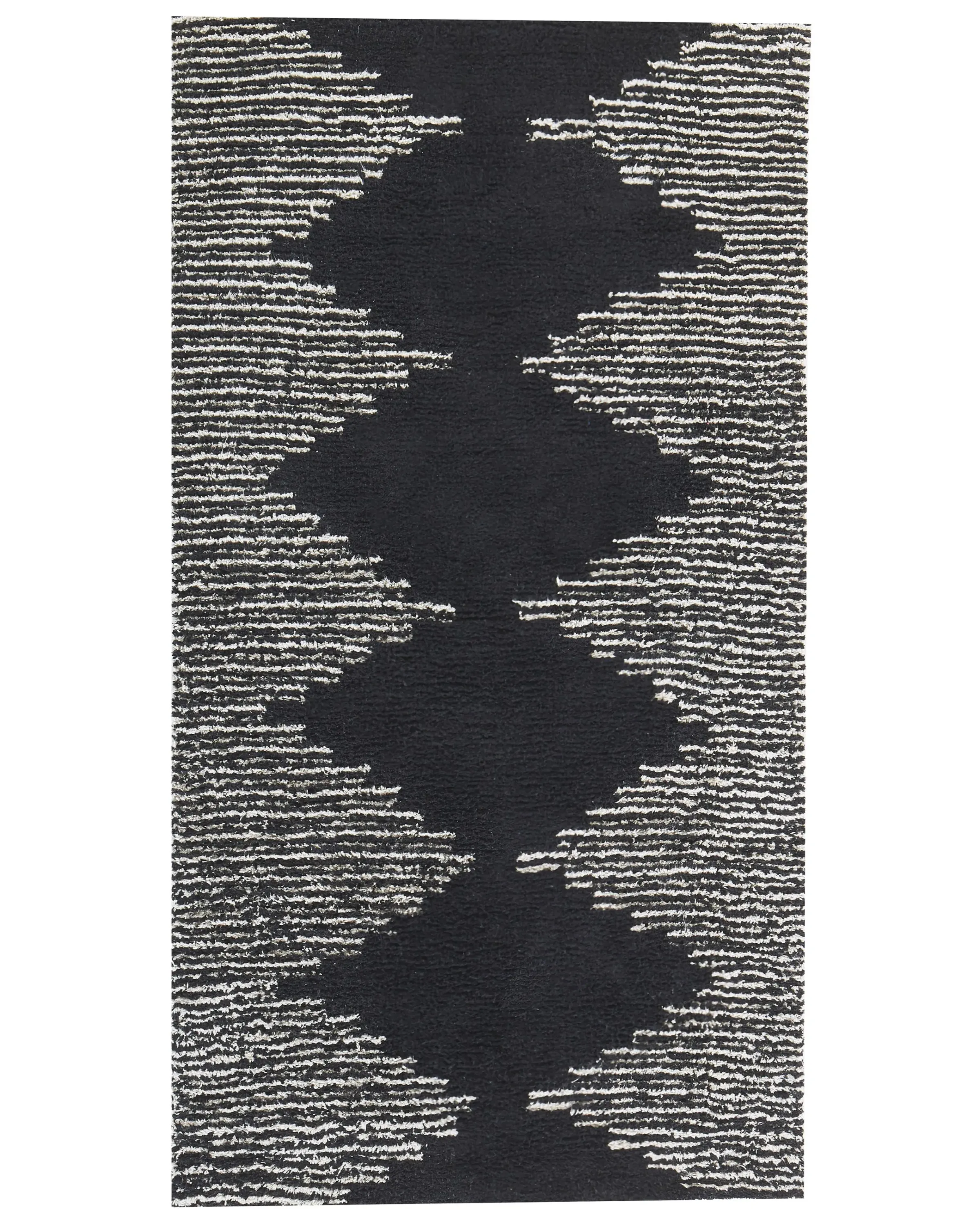 Rug BATHINDA Black/ White 80 x 150 cm Cotton