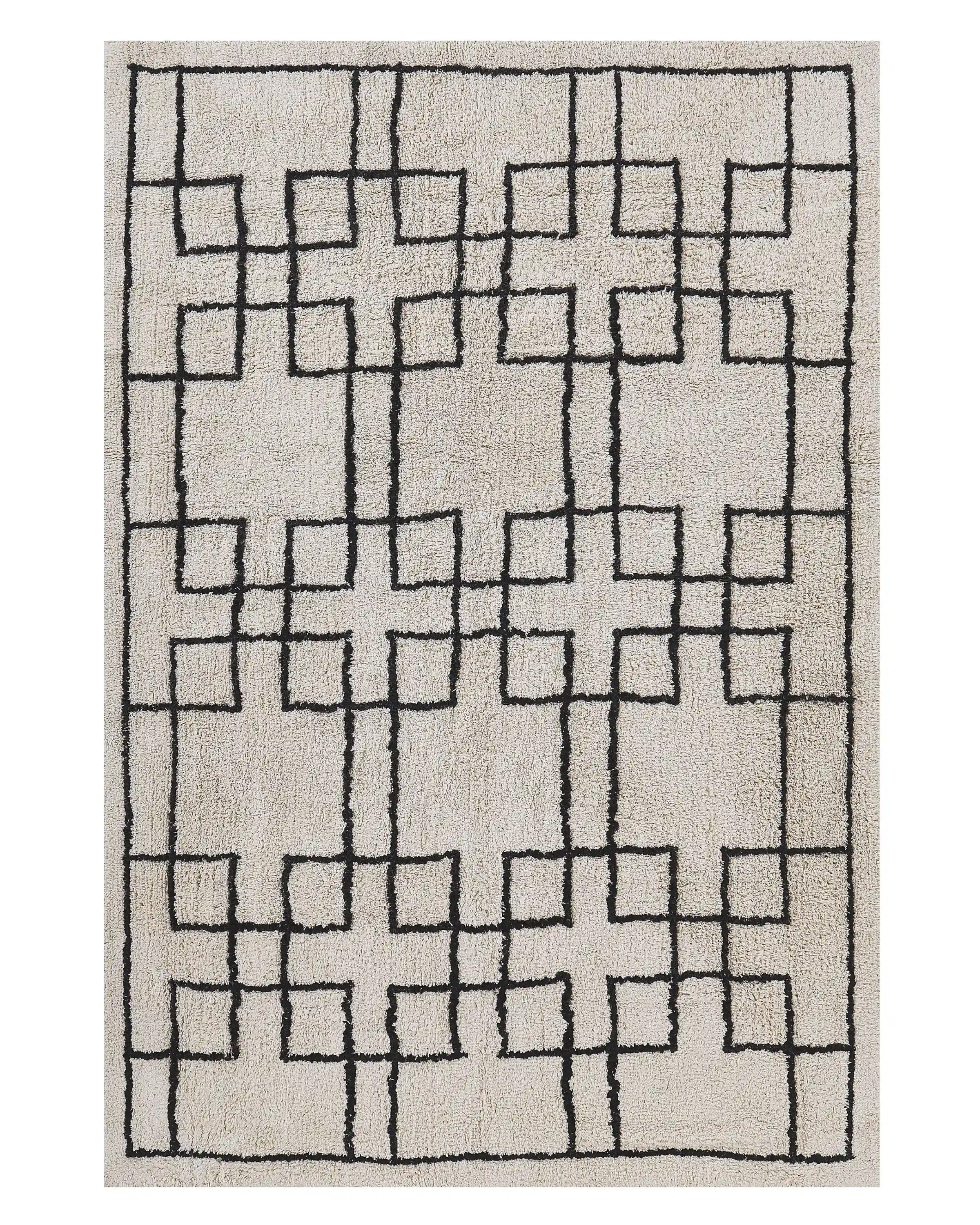 Rug TURHAL Beige 140 x 200 cm Cotton