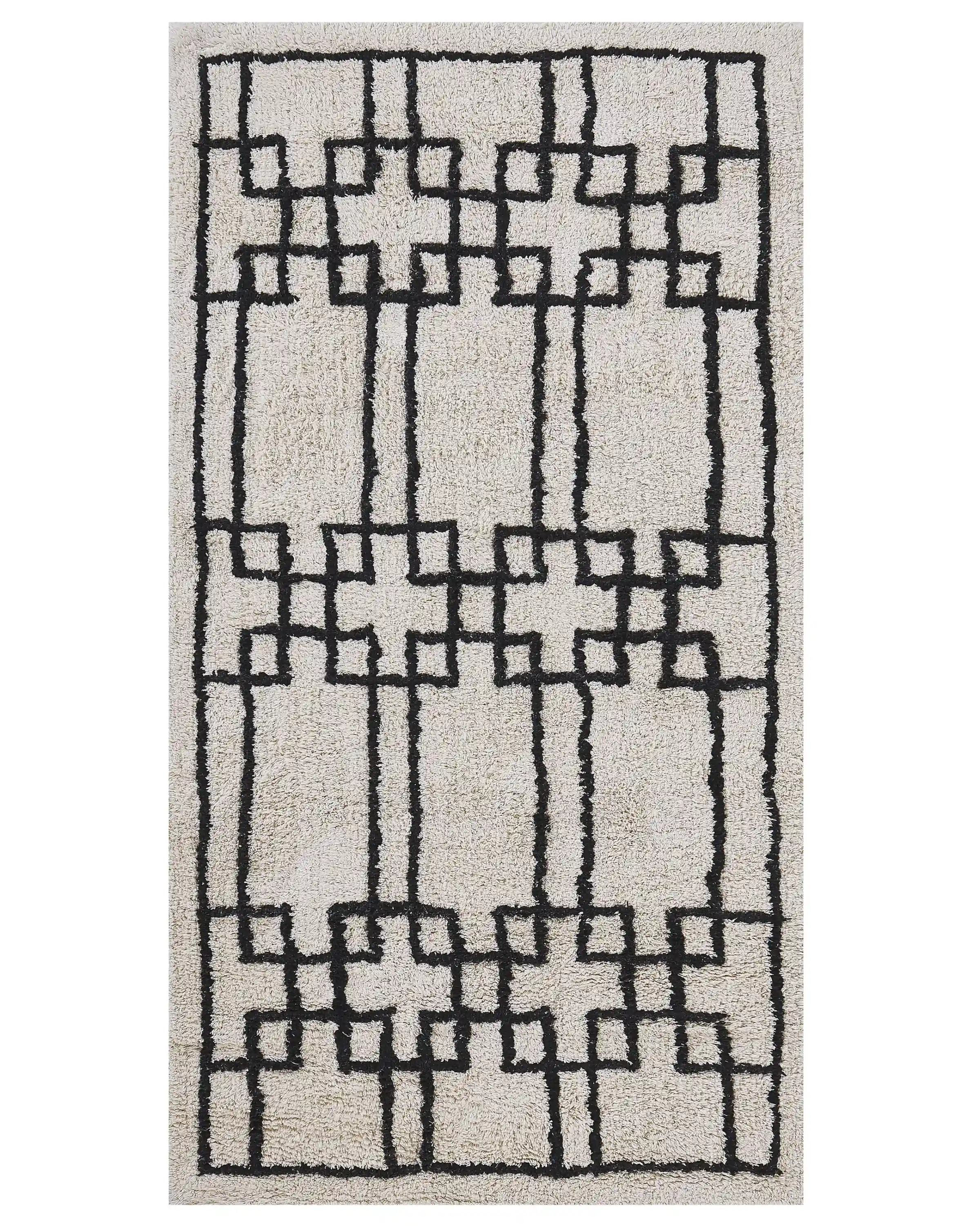 Rug TURHAL Beige 80 x 150 cm Cotton