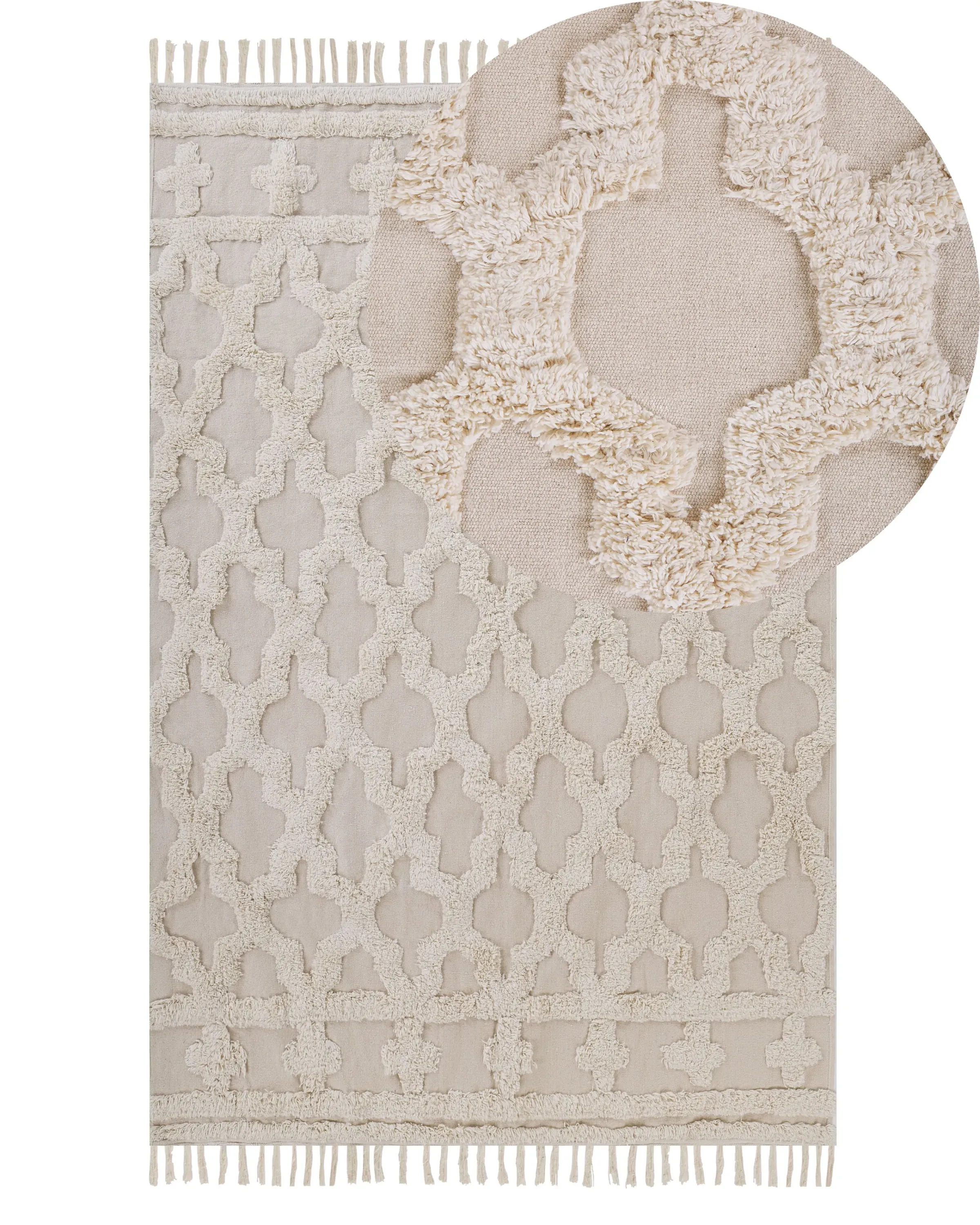 Rug SULUOVA Beige 140 x 200 cm Cotton