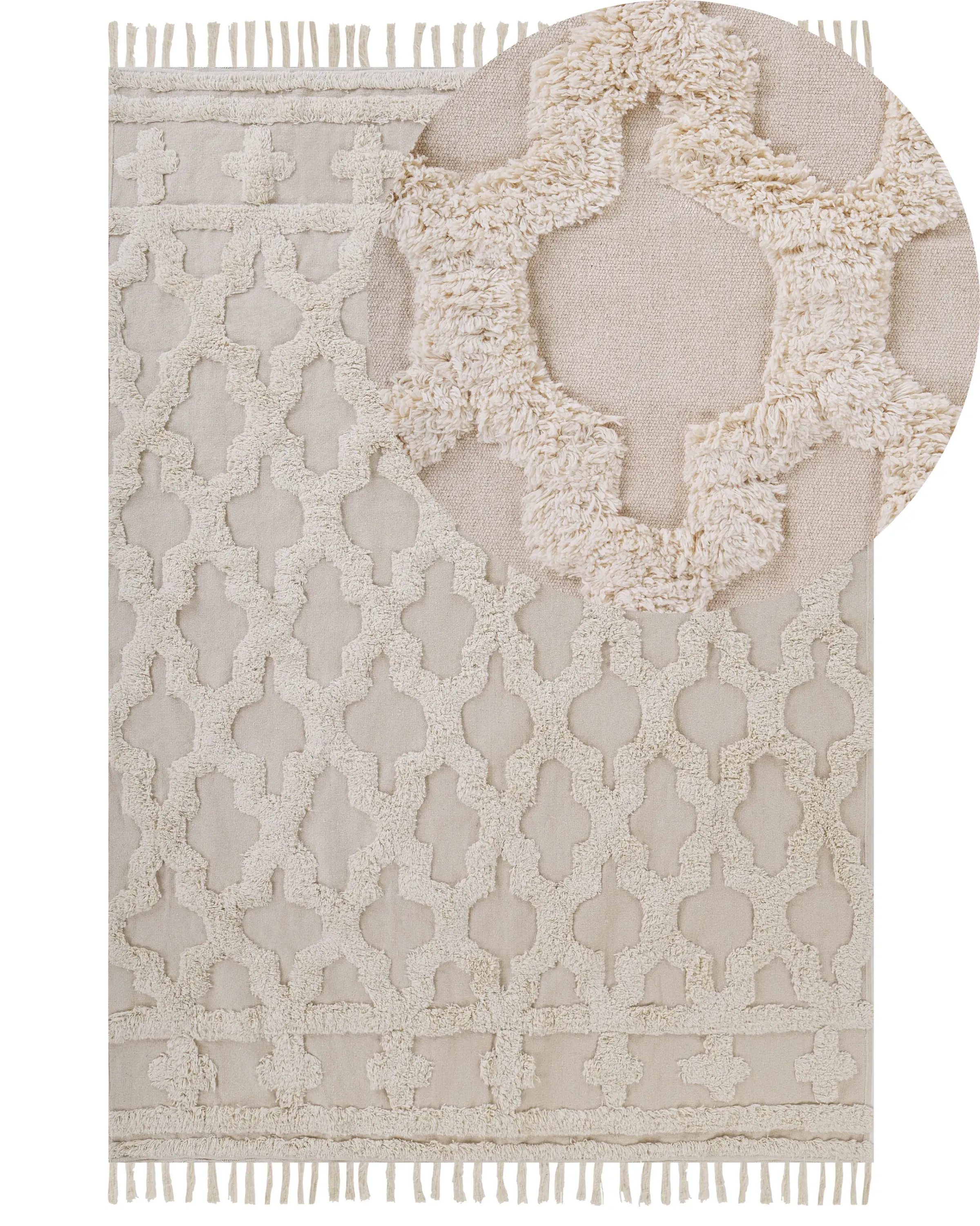 Rug SULUOVA Beige 160 x 230 cm Cotton