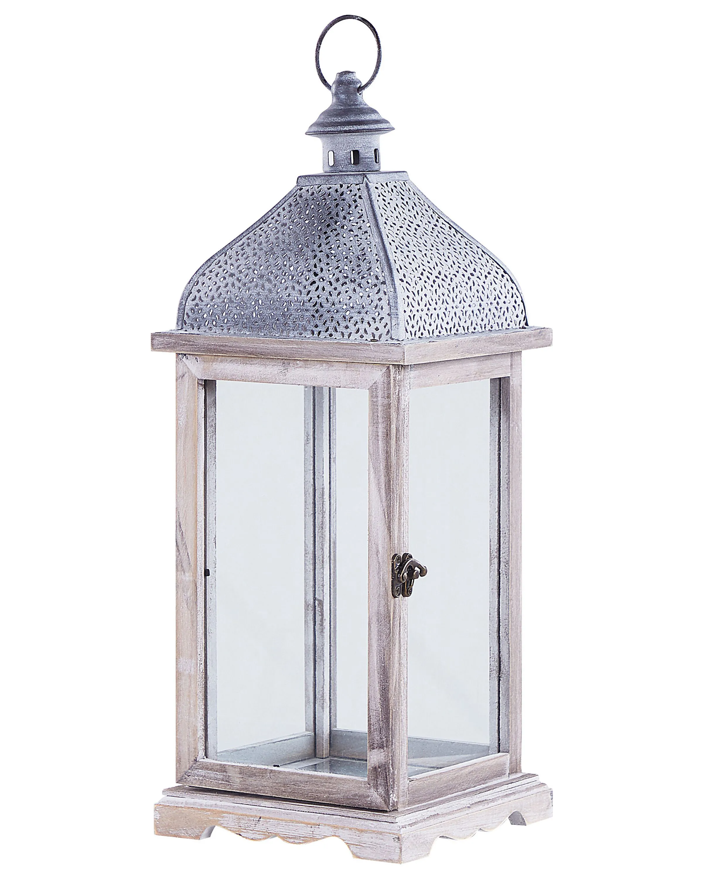 Linterna SAMAR Madera de pino 47 cm Blanco