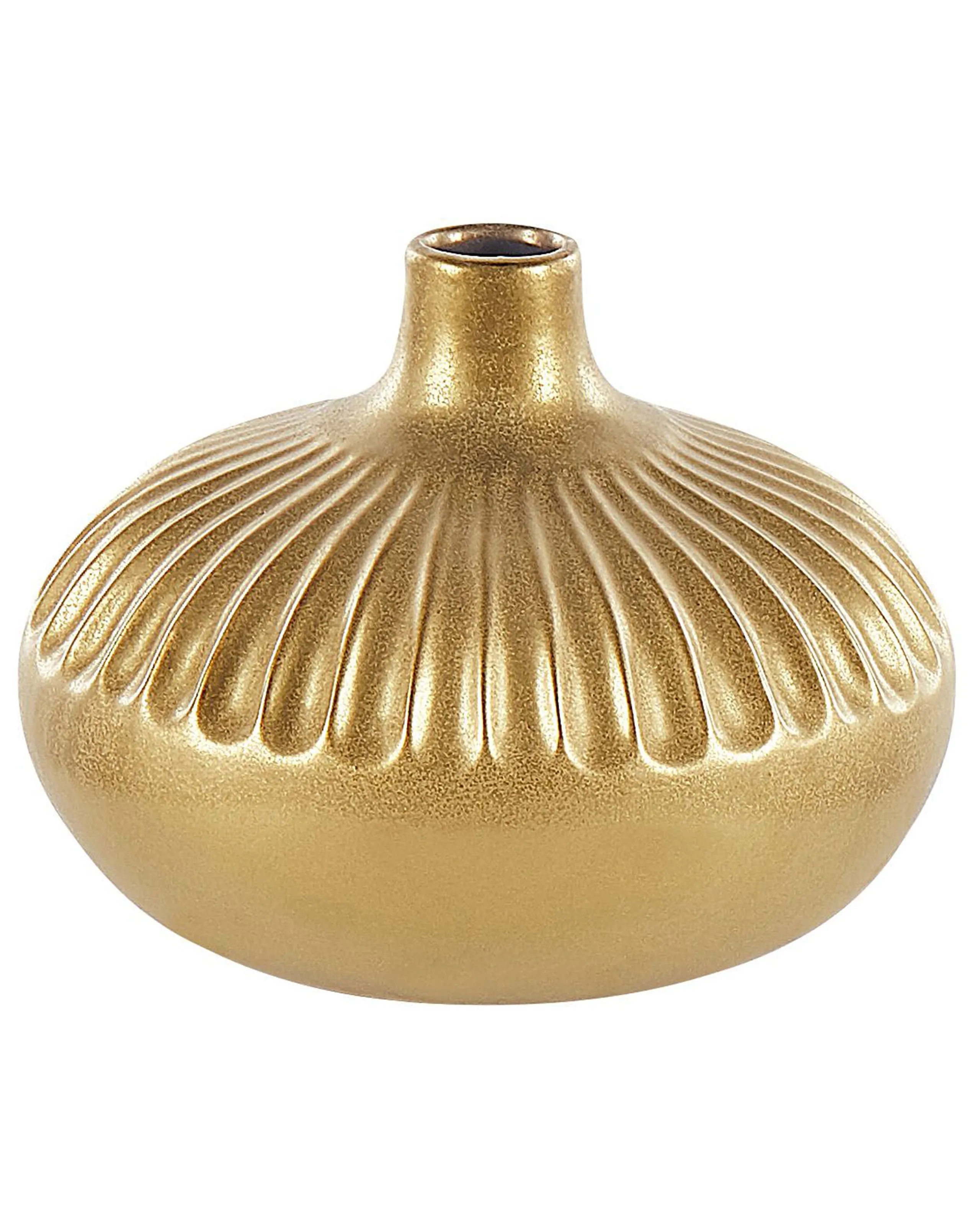 Jarrón decorativo CERCEI Gres 20 cm Dorado