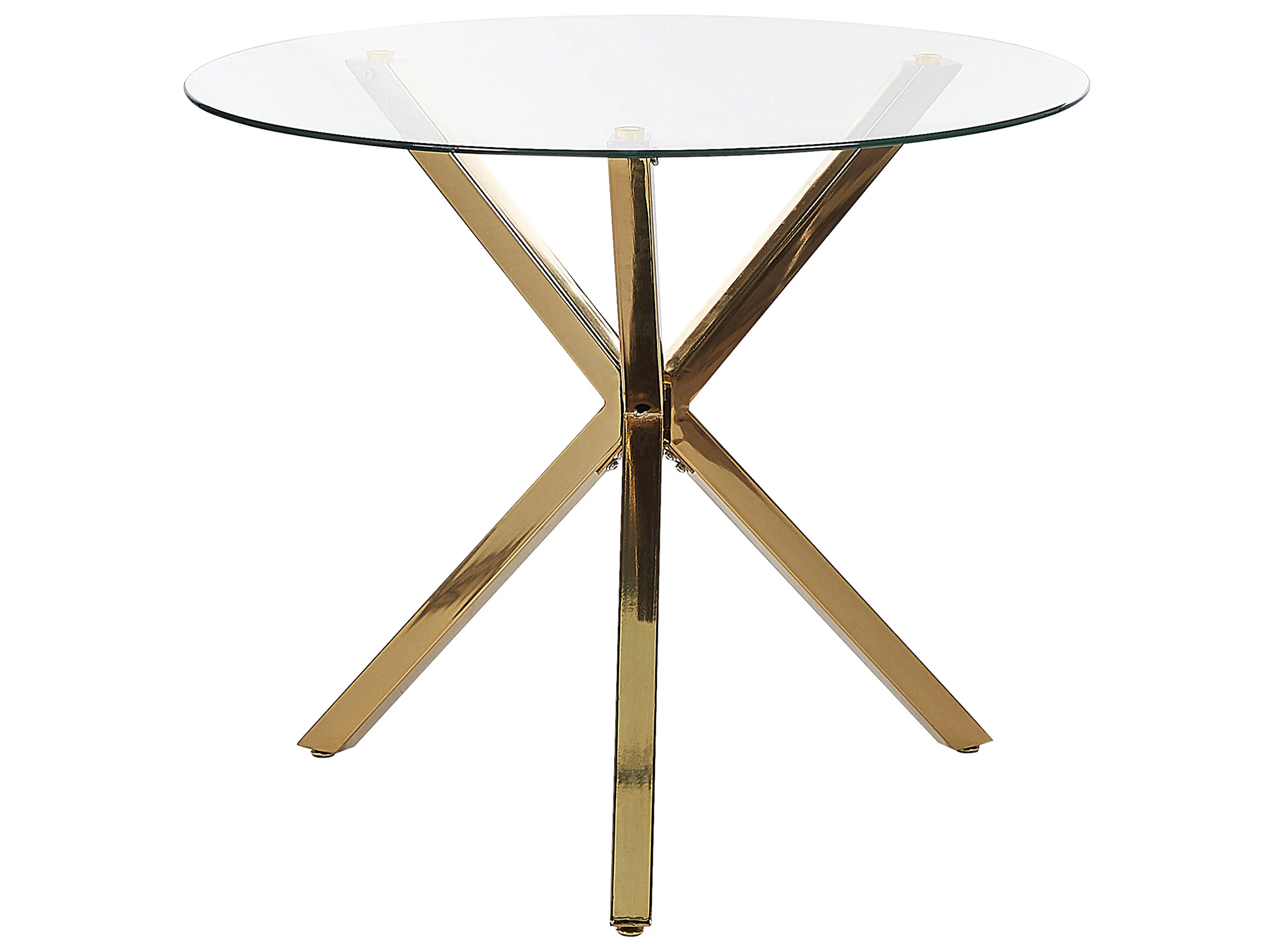Mesa de comedor SAVONI Dorado 90 cm 90 cm Vidrio templado