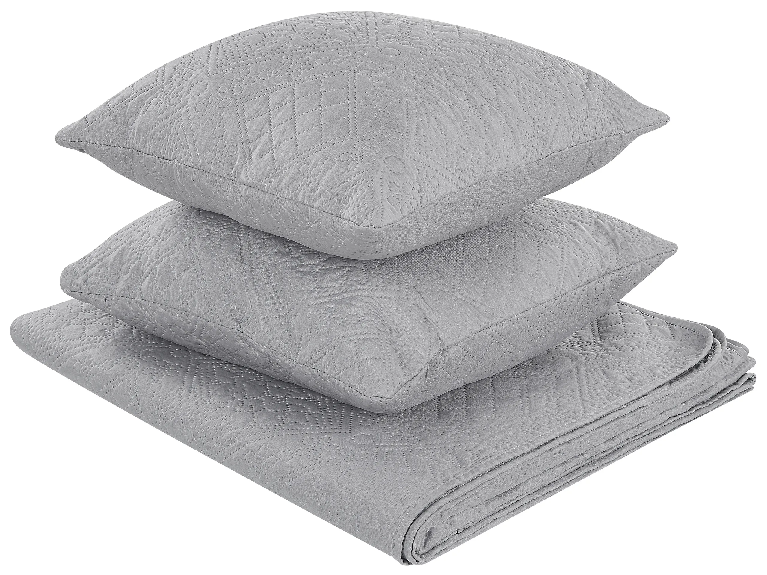 Bedspread with Cushions ALAMUT 160 x 220 cm Grey