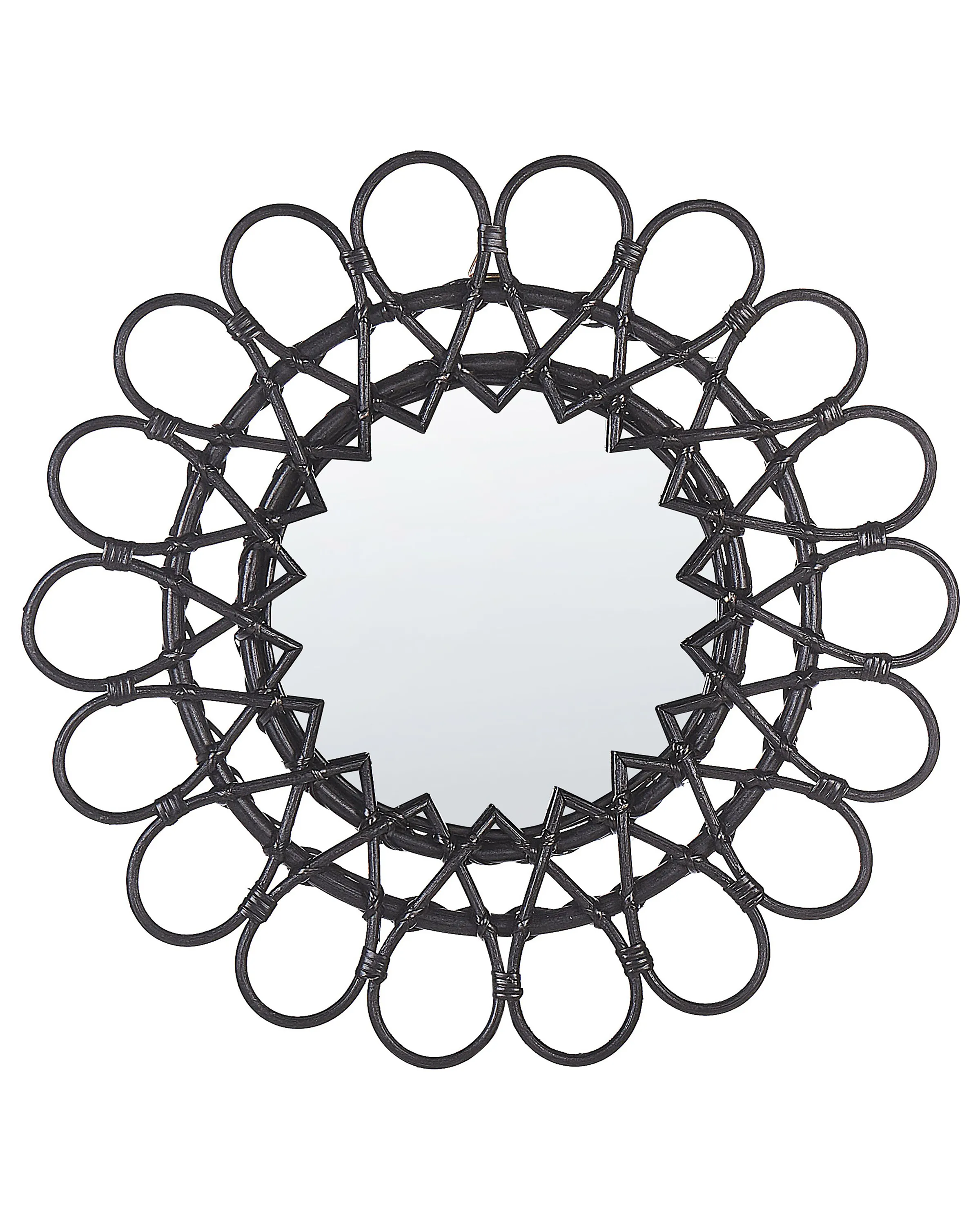 Espejo BABAI 60 cm 60 cm Ratán Negro