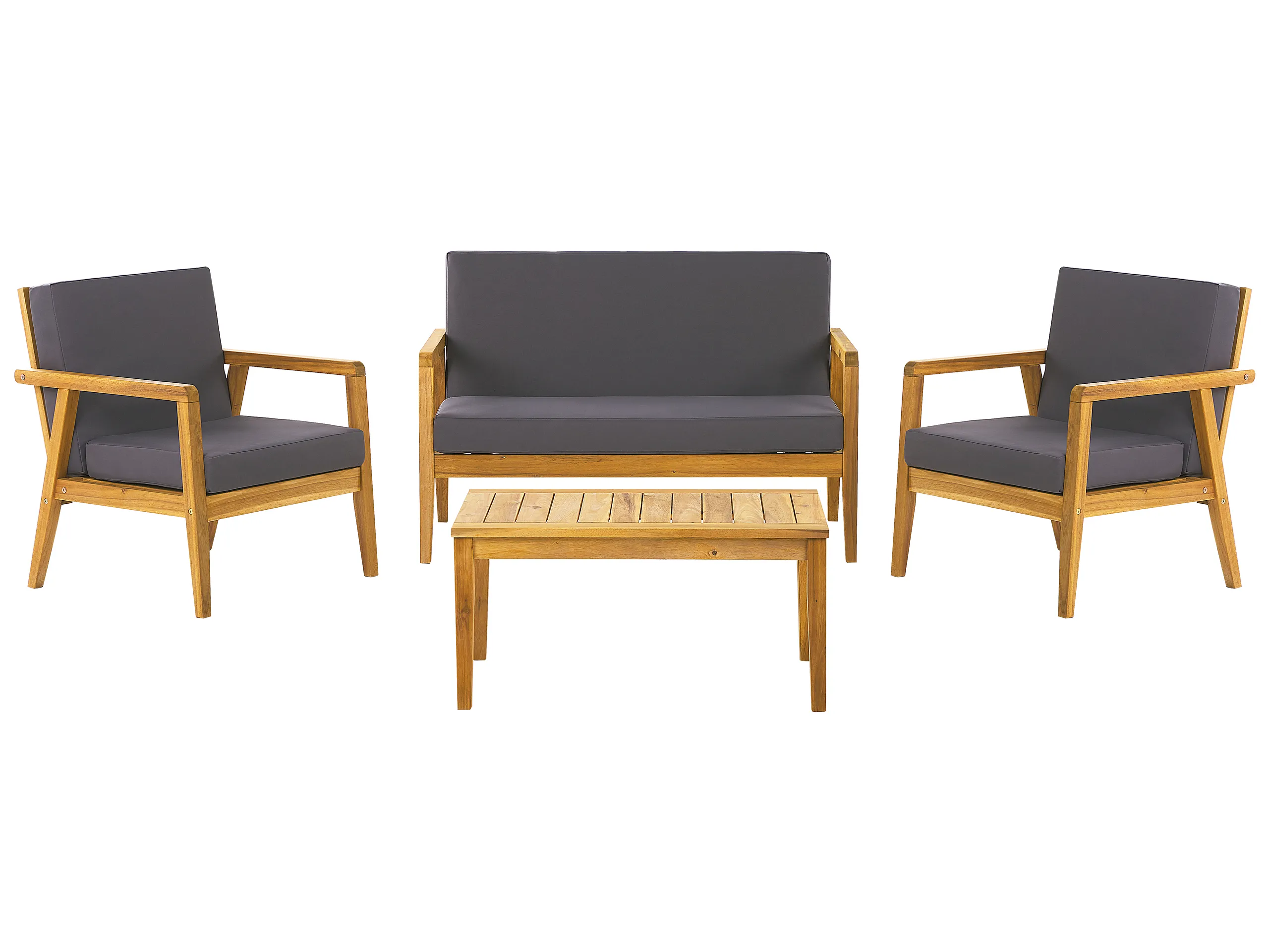 Conjunto de jardín con mesa 4 plazas PALLANO Madera de acacia Gris oscuro