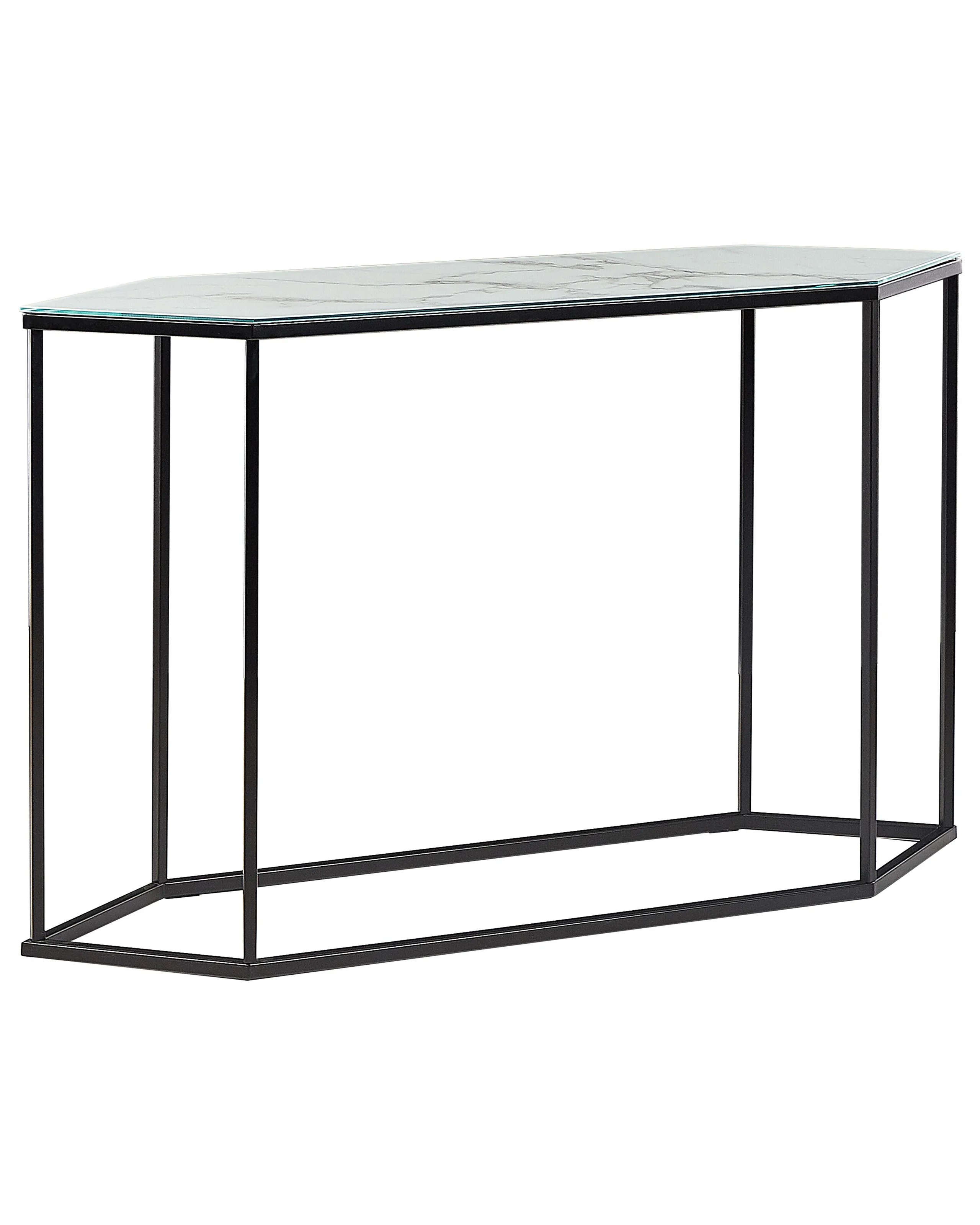 Consola PERRIN Vidrio templado Mármol/Negro