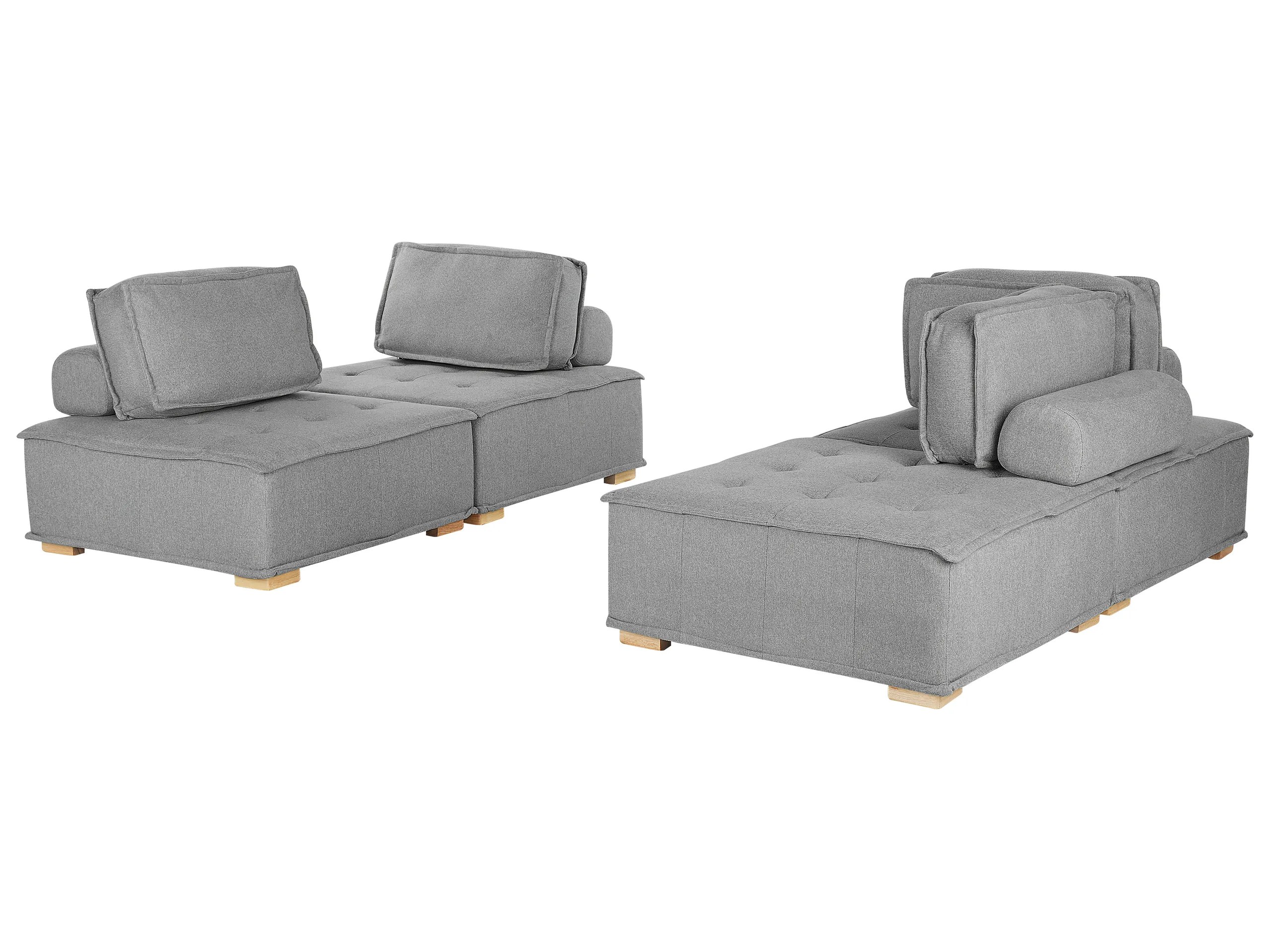 Conjunto de sala de estar modular 4 plazas TIBRO Tela Gris