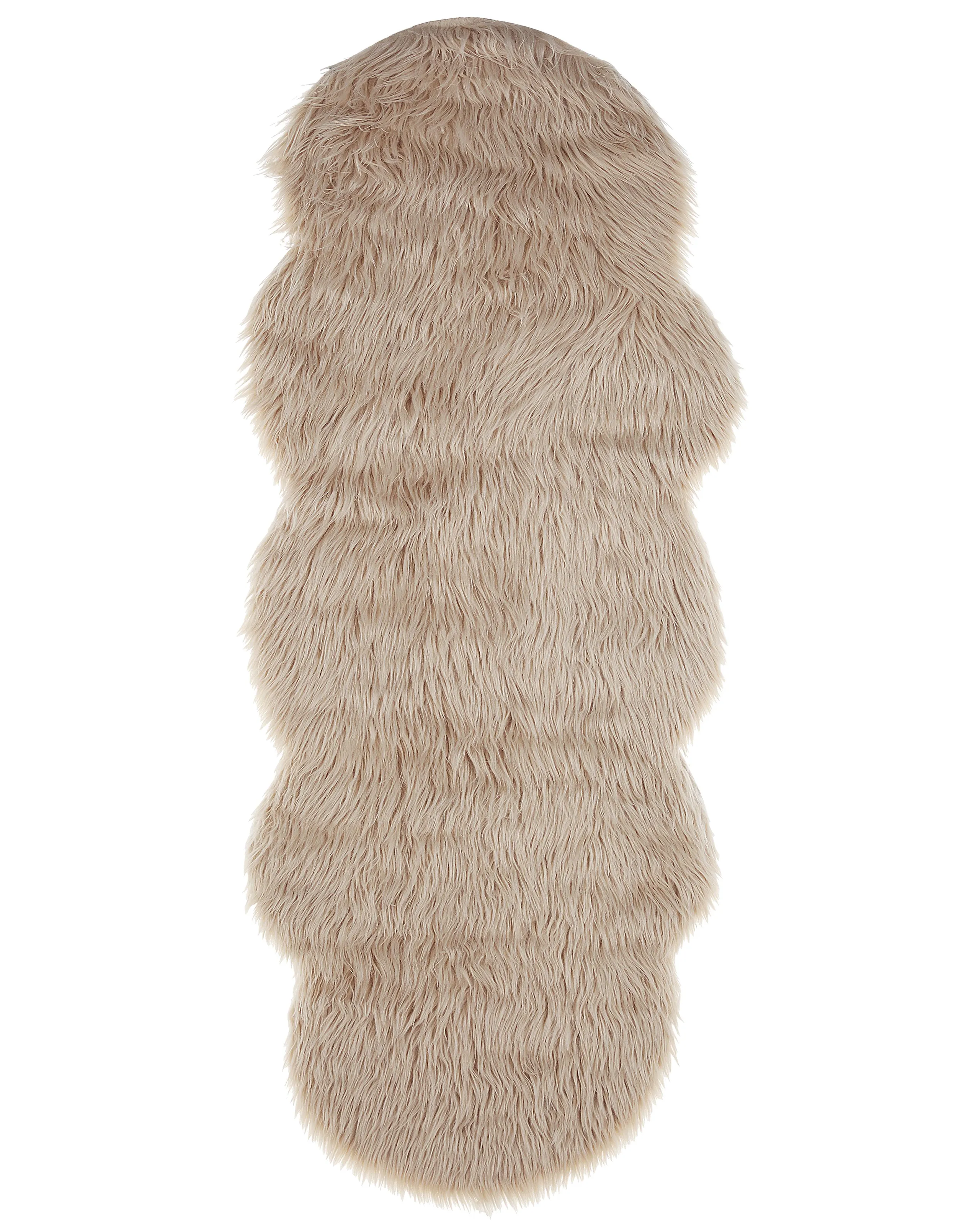 Faux Fur Rug MAMUNGARI Sand Beige 60 x 180 cm