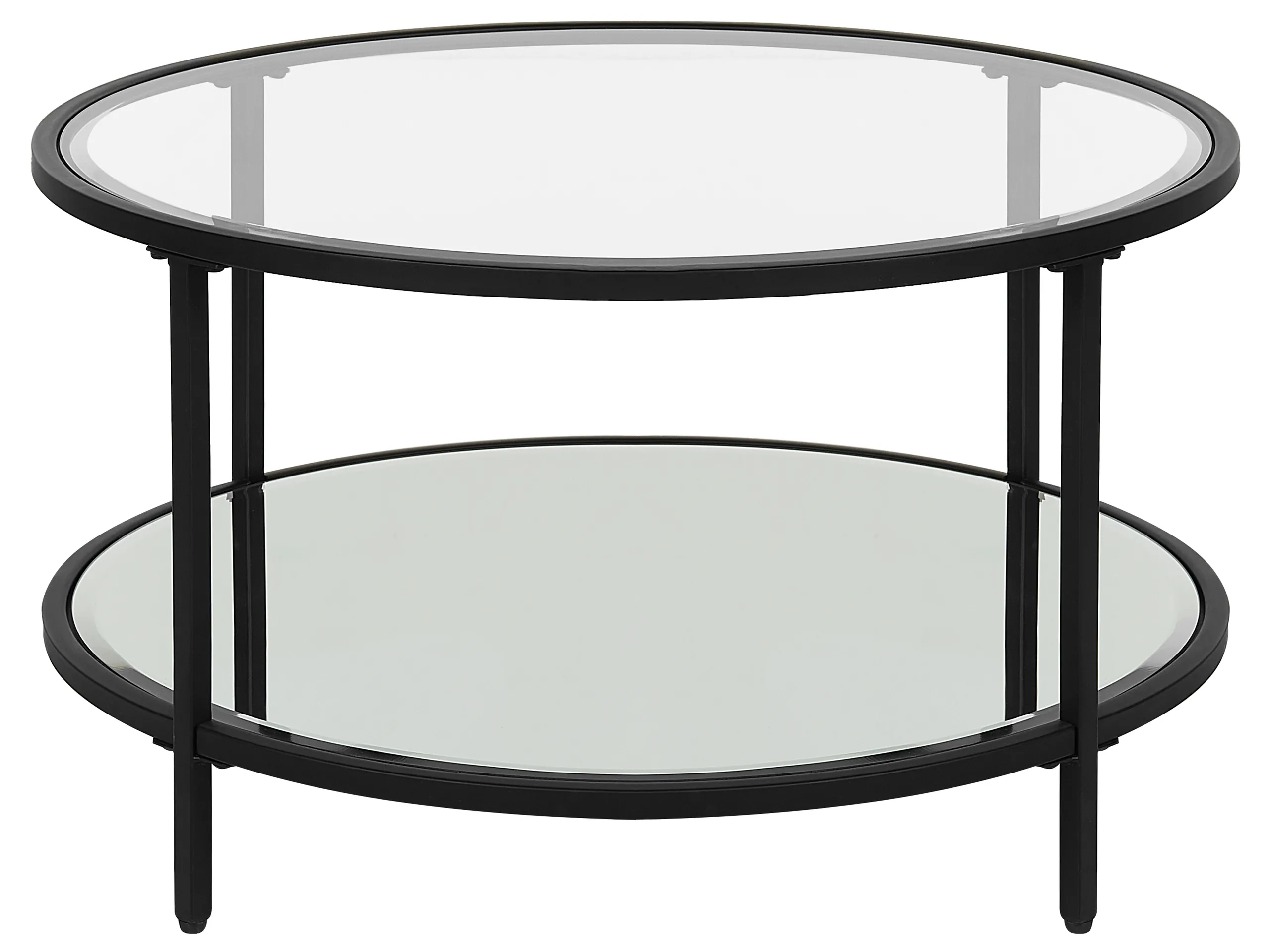 Coffee Table BIRNEY Tempered Glass Black
