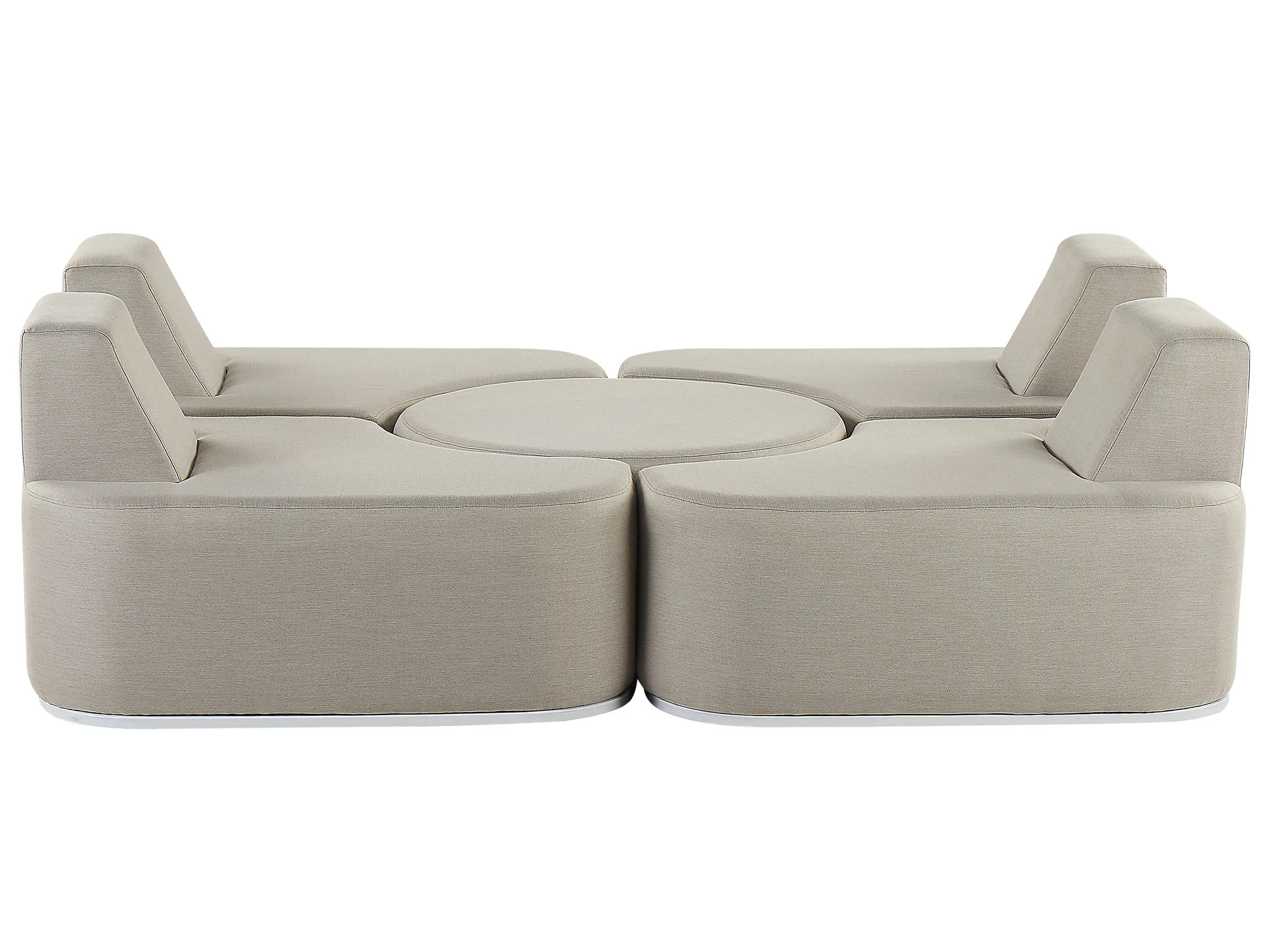Conjunto de jardín con mesa 4 plazas FABRO modular Gris claro