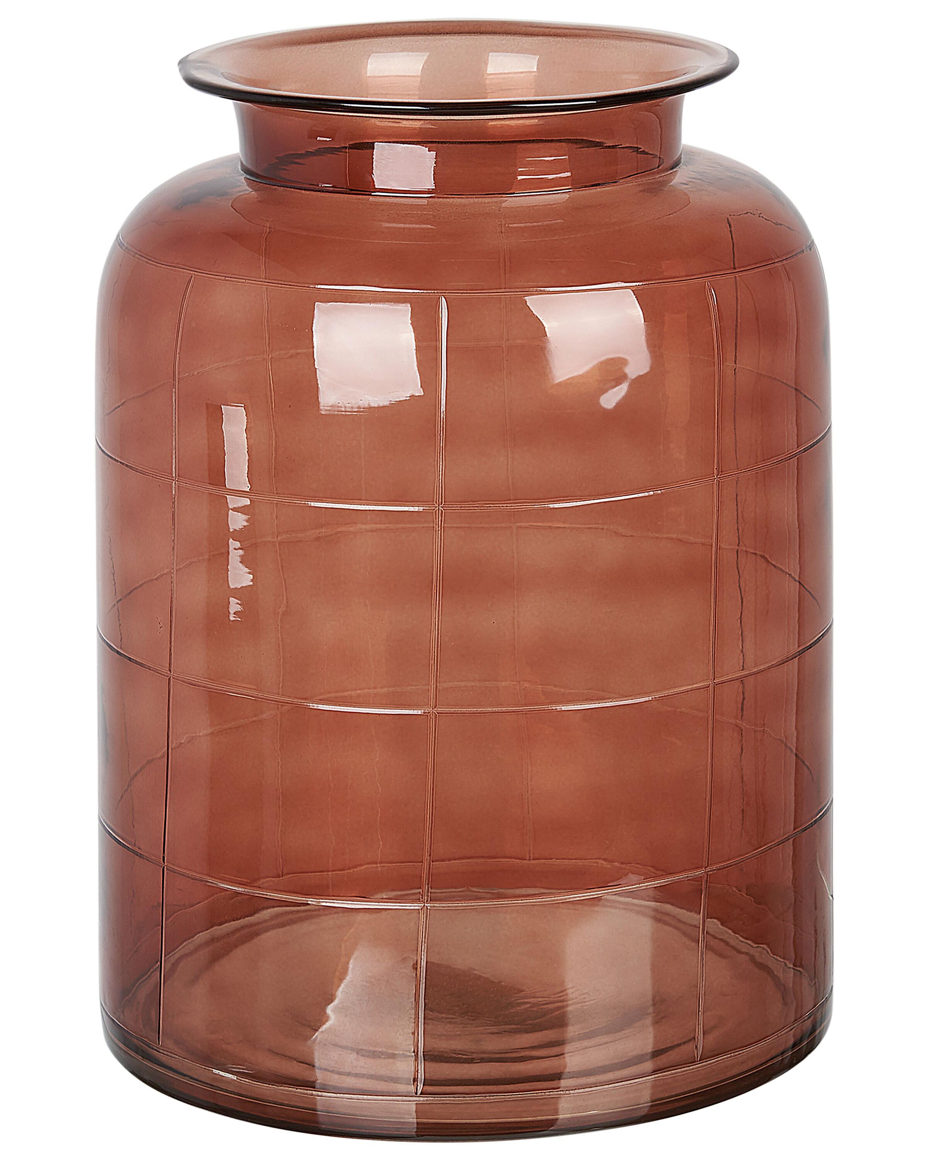 Jarrón para flores VINDALOO Vidrio 35 cm Marrón dorado