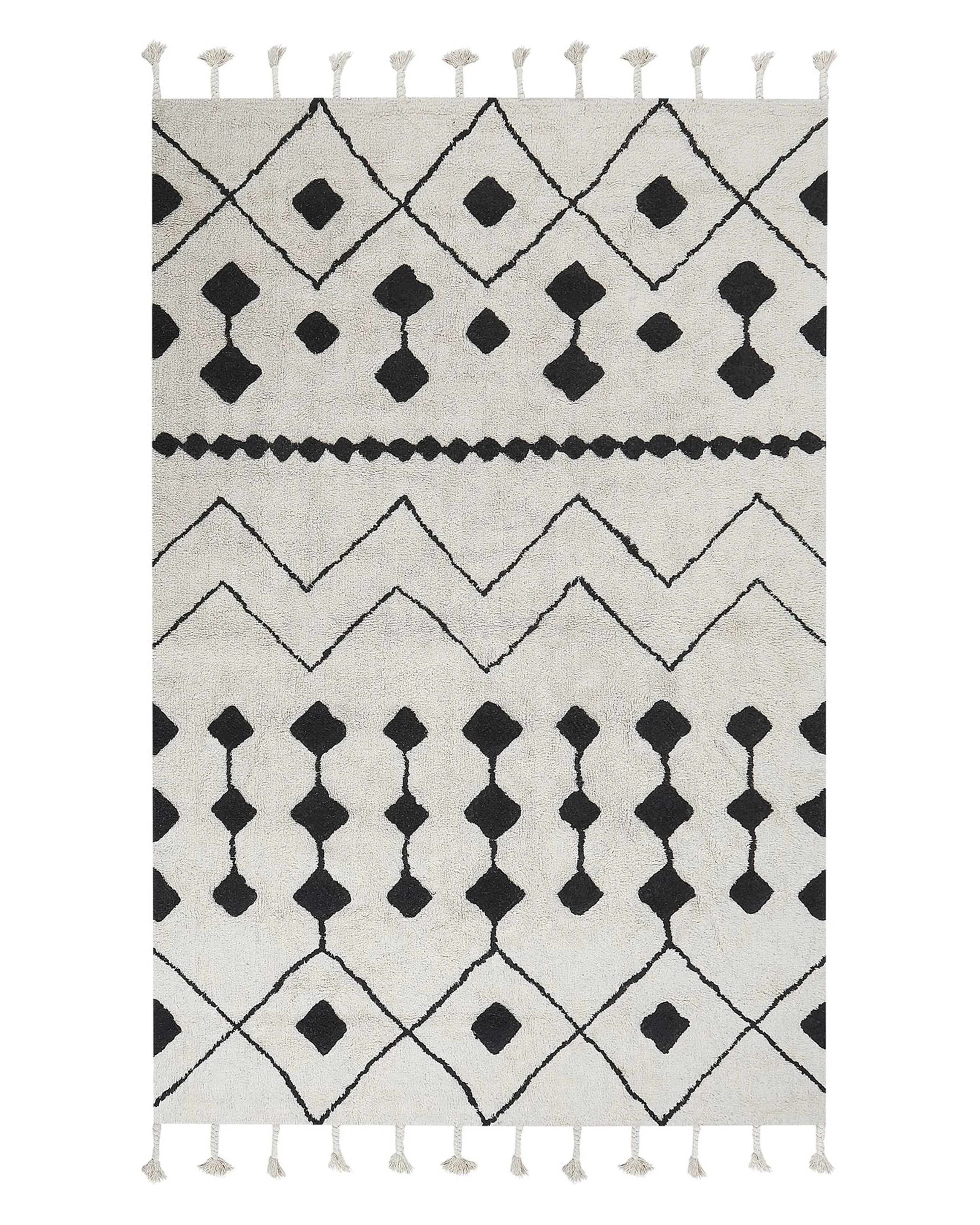 Rug KHEMISSET Off-White 140 x 200 cm Cotton