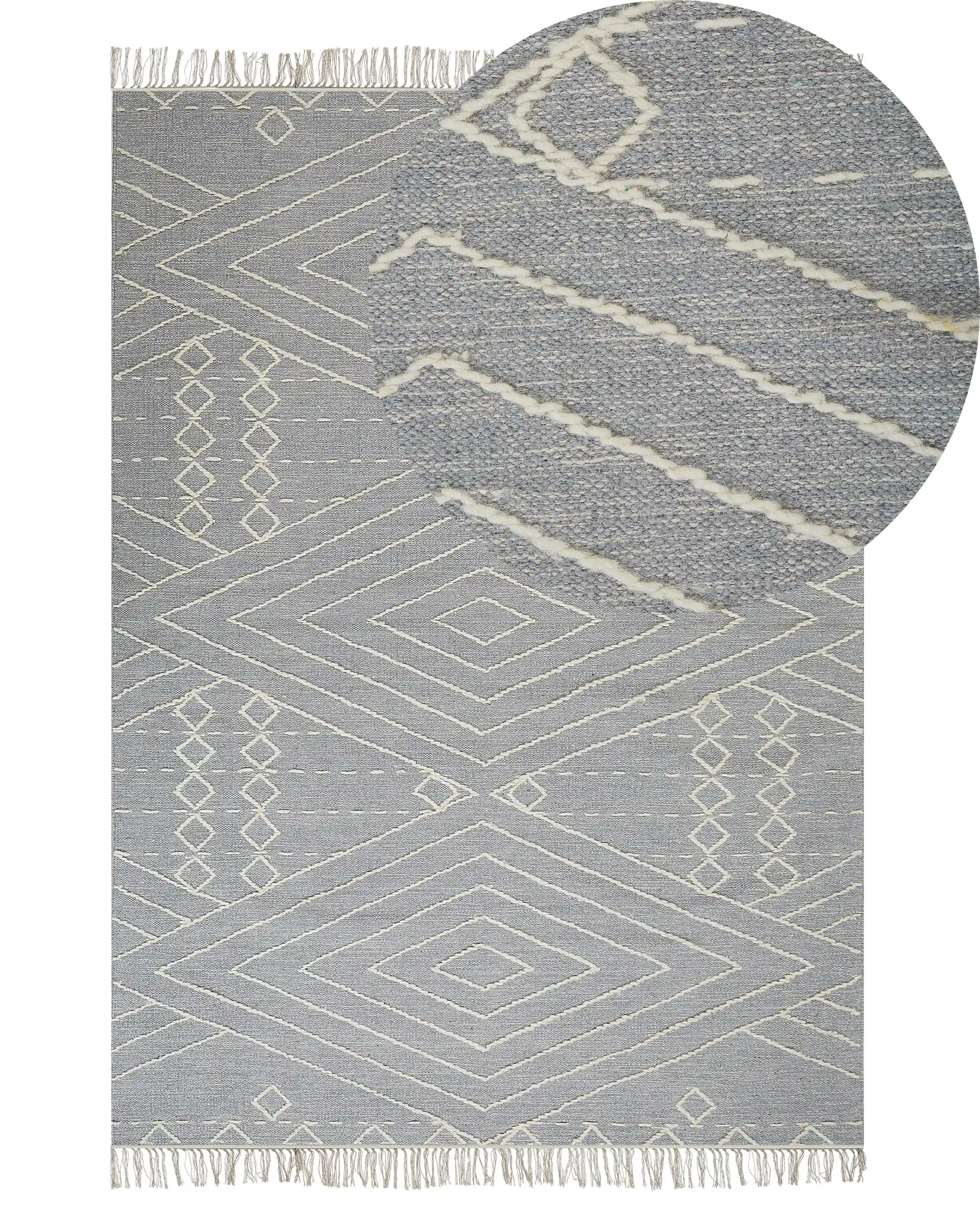 Rug KHENIFRA Light Grey 80 x 150 cm Cotton