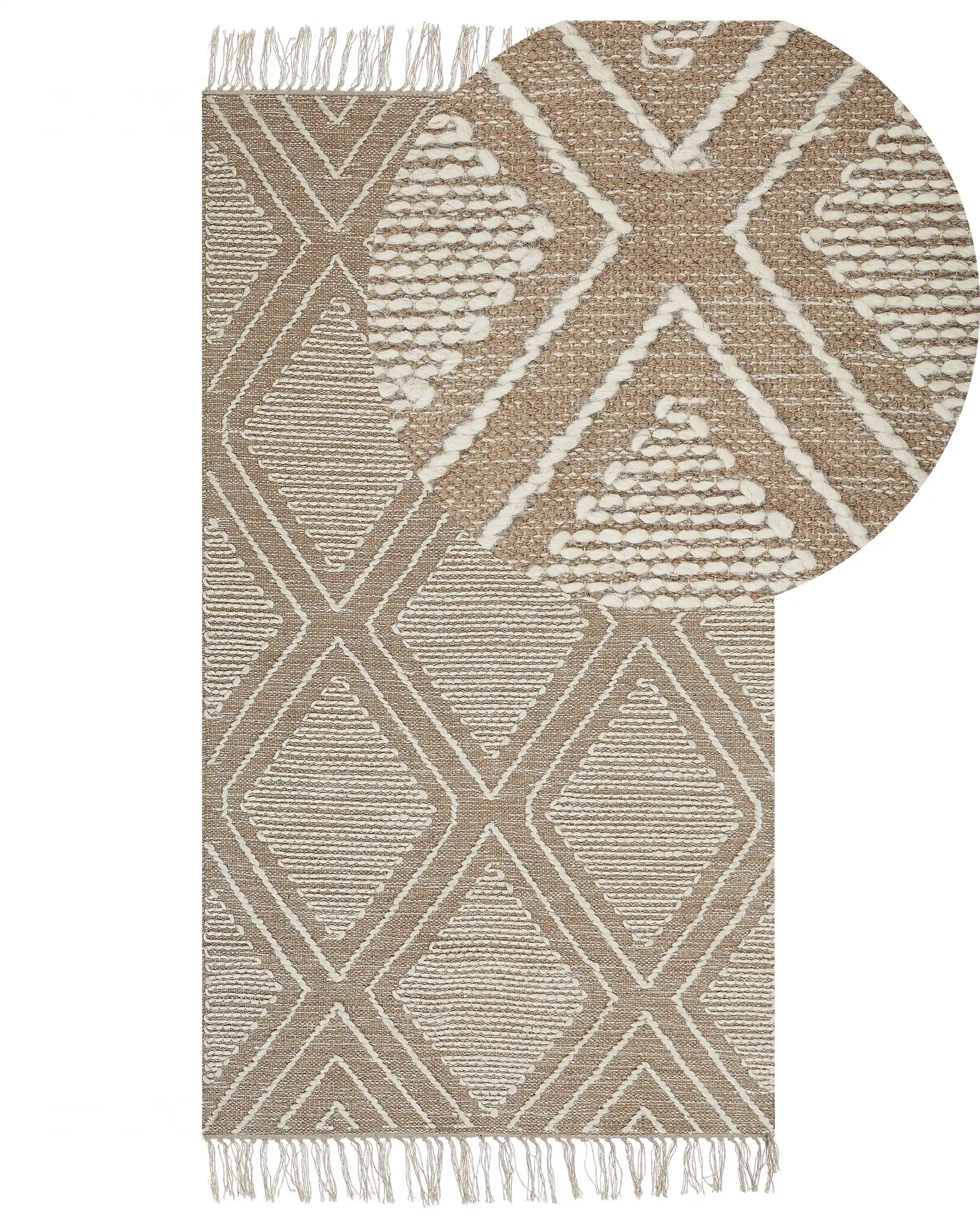Rug KACEM Beige 80 x 150 cm Cotton