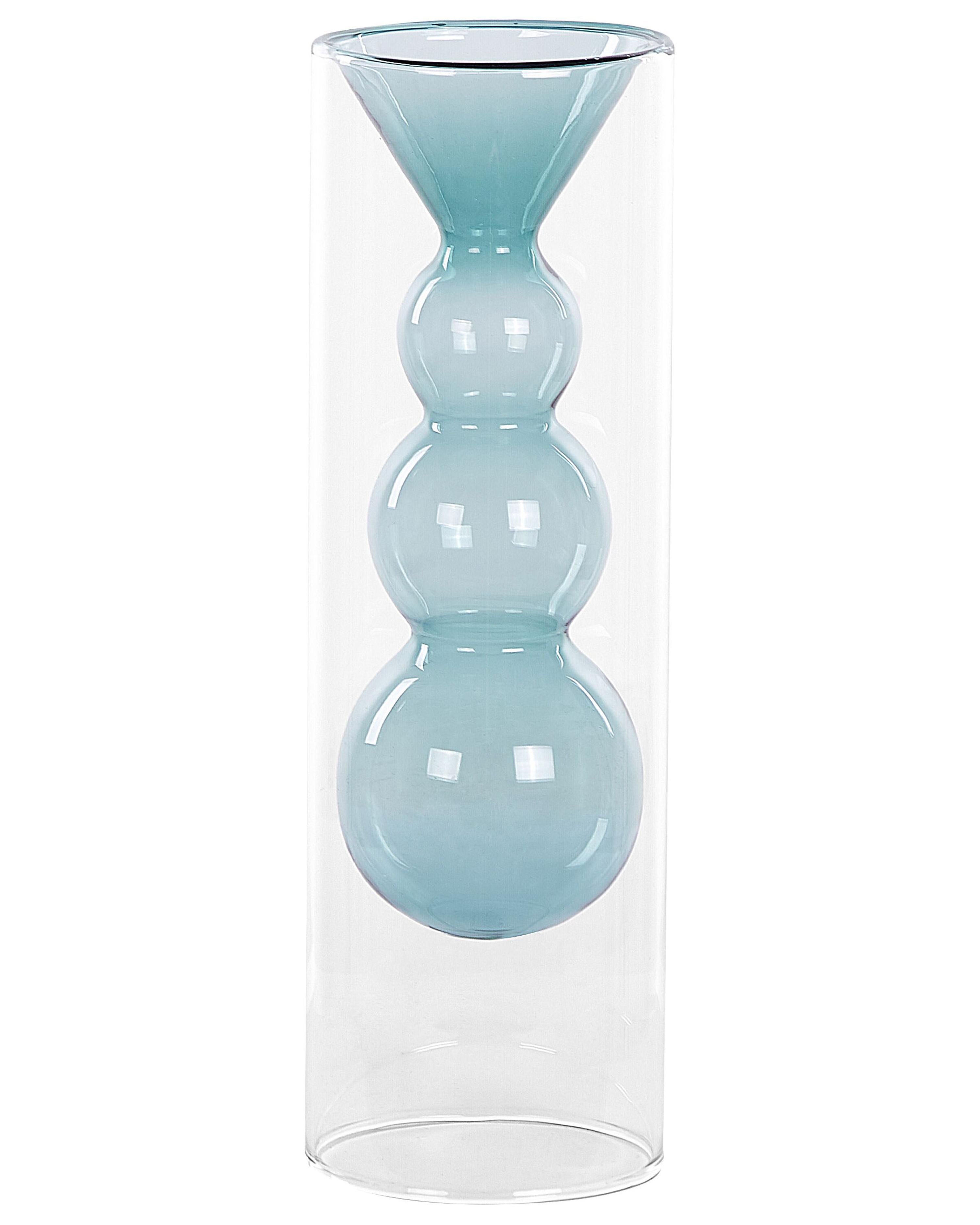 Jarrón para flores KALOCHI Vidrio 27 cm Turquesa