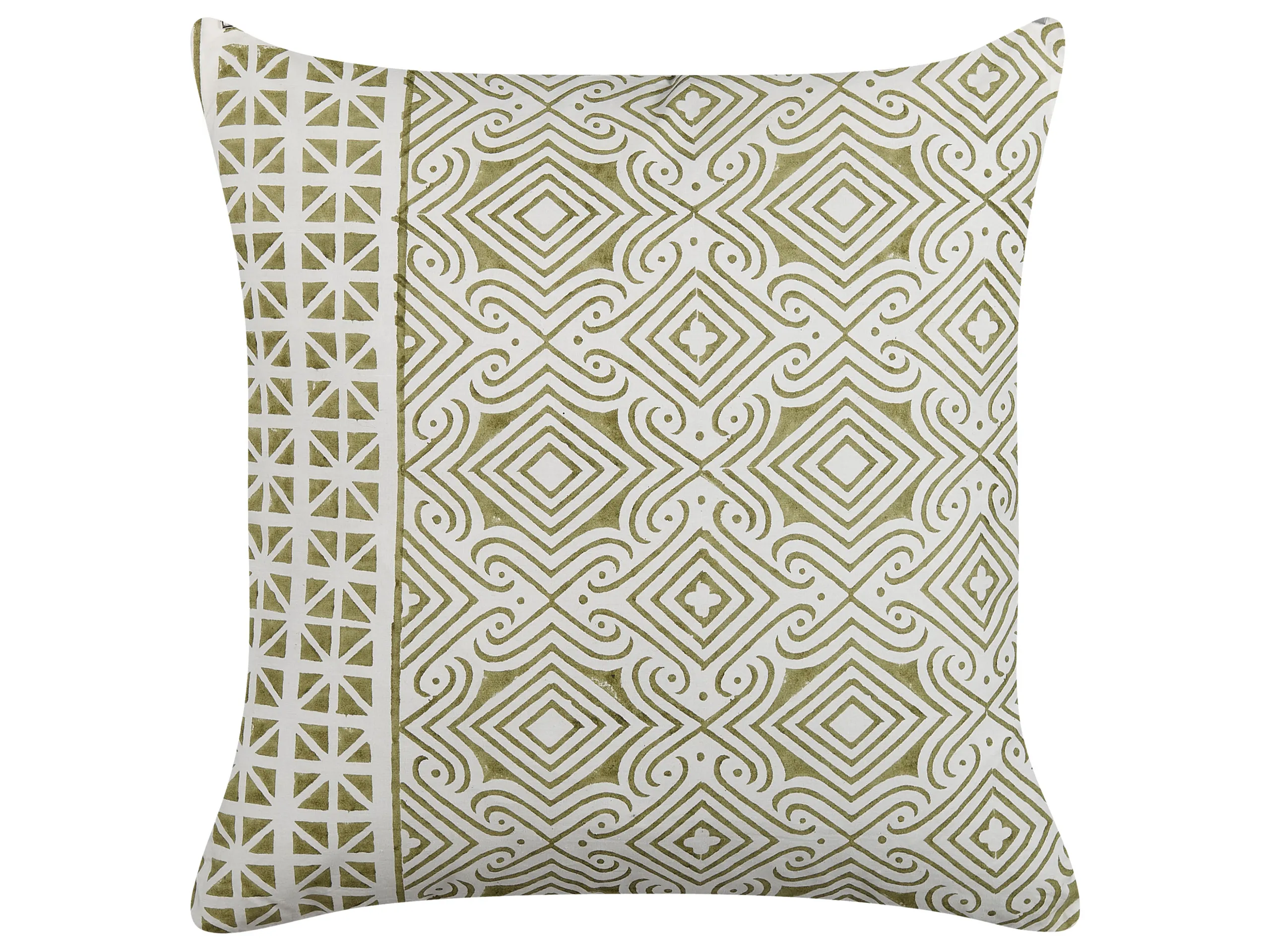 Throw Cushion LARICS Cotton 45 x 45 cm Green Oriental Pattern