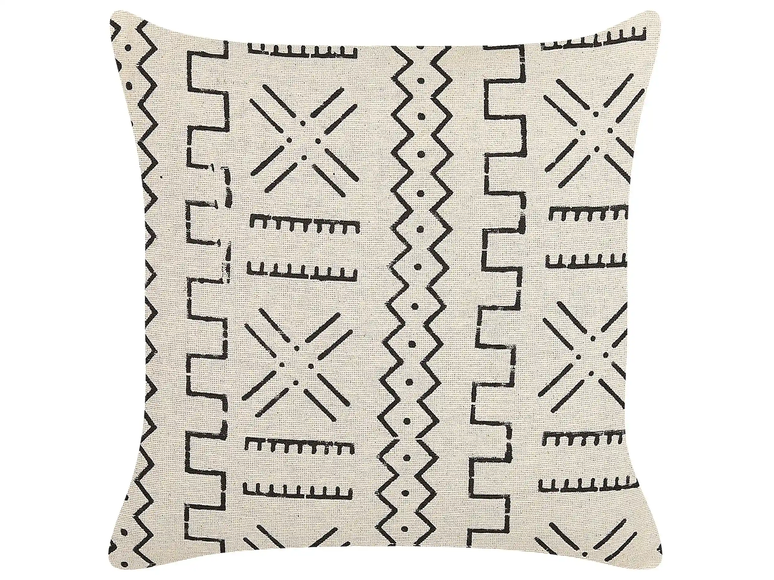 Throw Cushion MYRICA Cotton 45 x 45 cm White Geometric Pattern