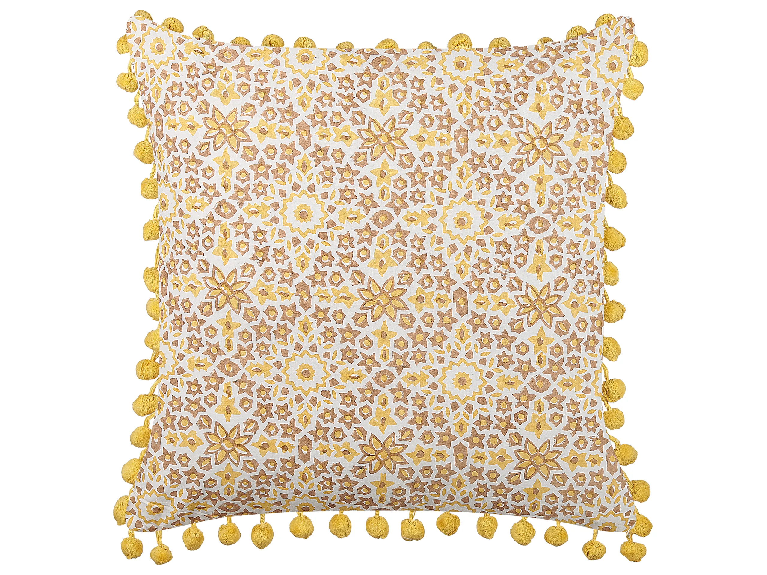 Throw Cushion LYCROIS Cotton 45 x 45 cm Yellow Floral Pattern