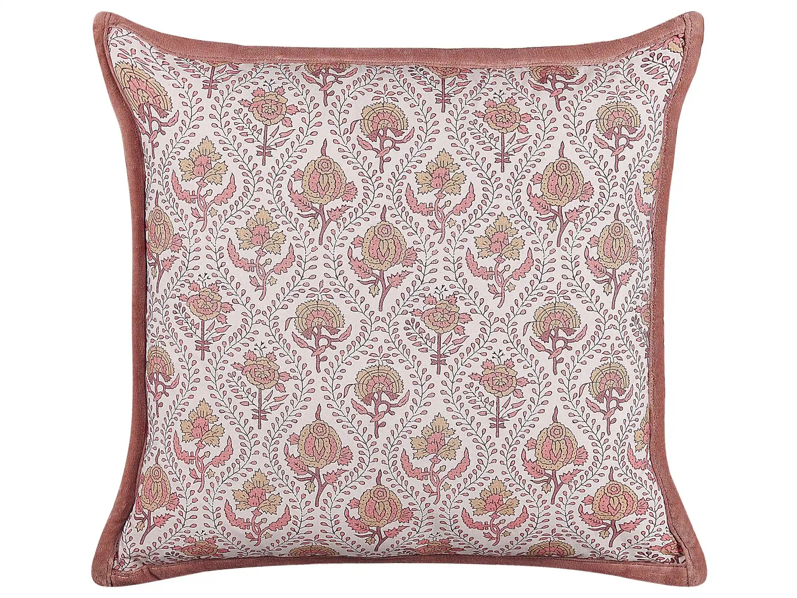 Throw Cushion PICEA Cotton 45 x 45 cm Red Floral Pattern