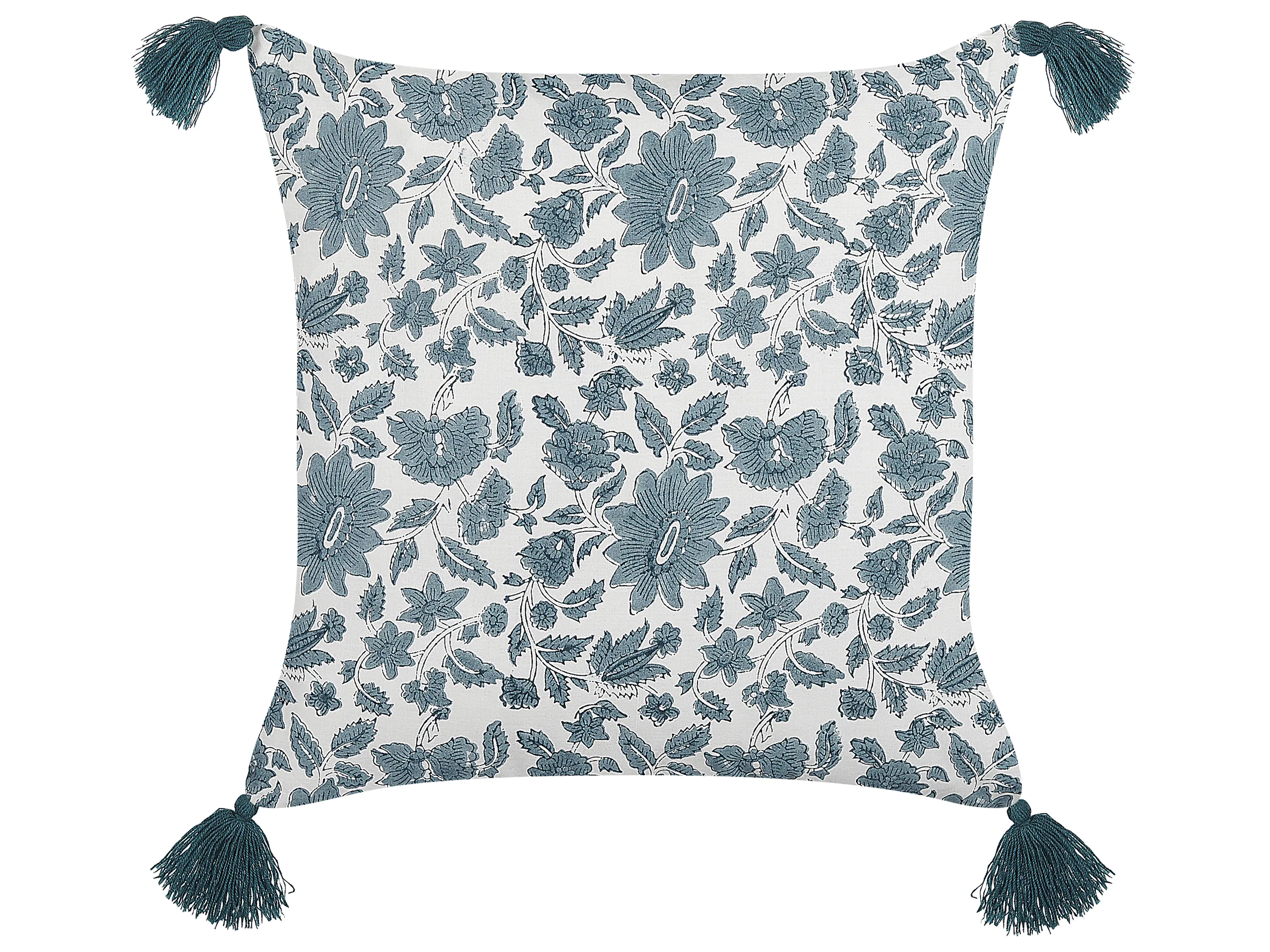 Throw Cushion RUMEX Cotton 45 x 45 cm Blue Floral Pattern