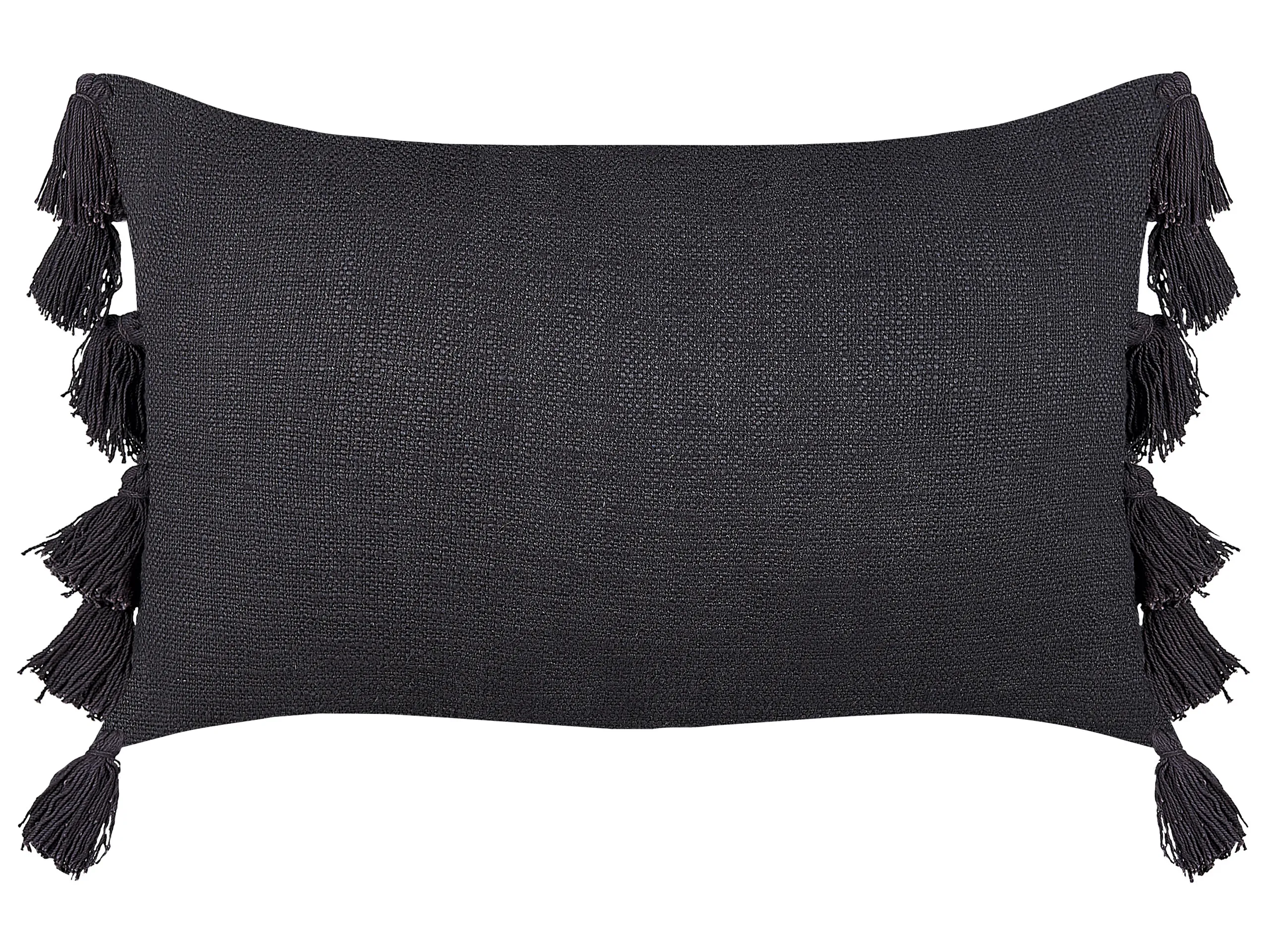 Throw Cushion LYTHRUM Cotton 55 x 35 cm Dark Grey Solid